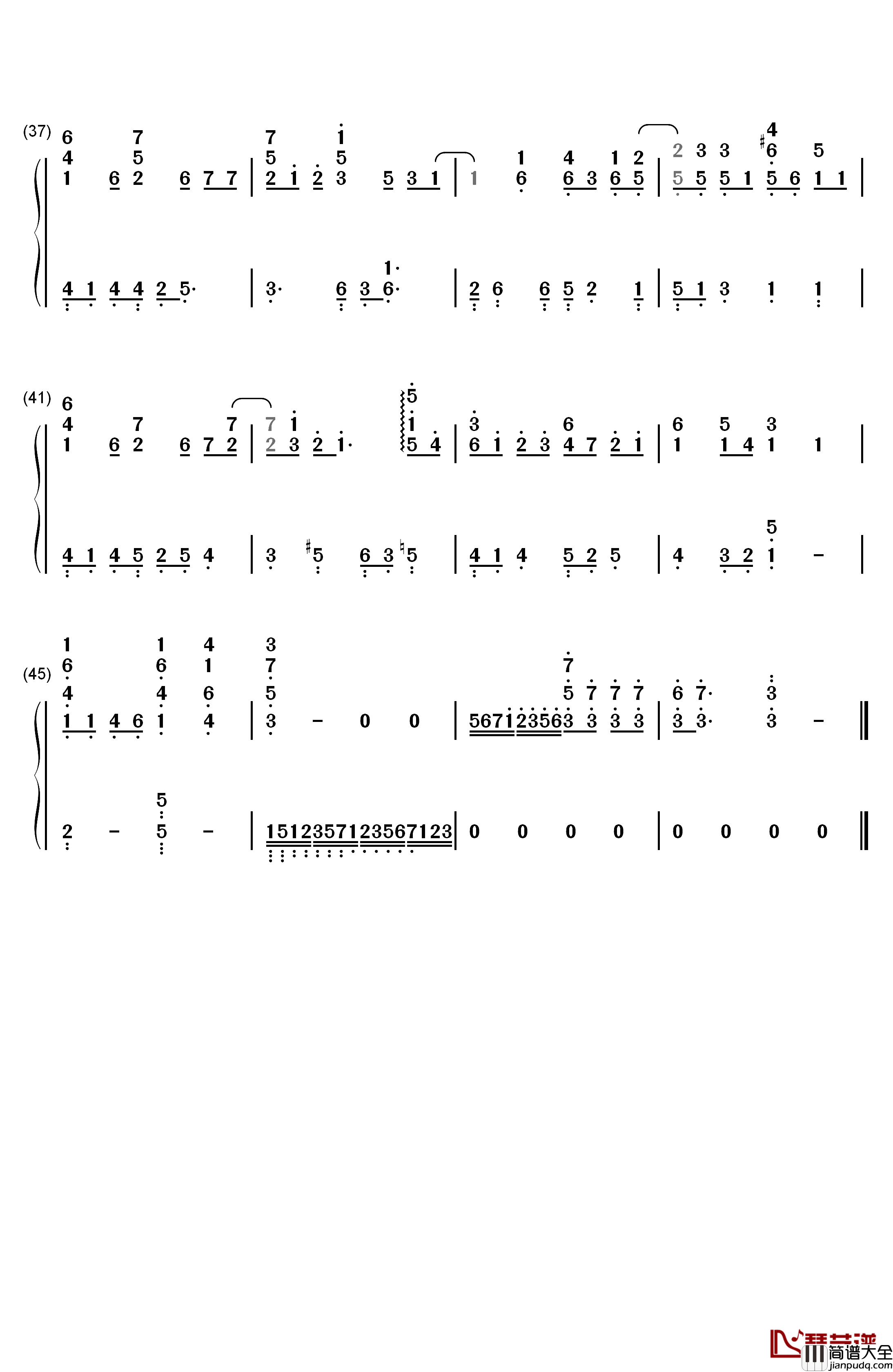 笑顔の宝物钢琴简谱_数字双手_さくらむすび
