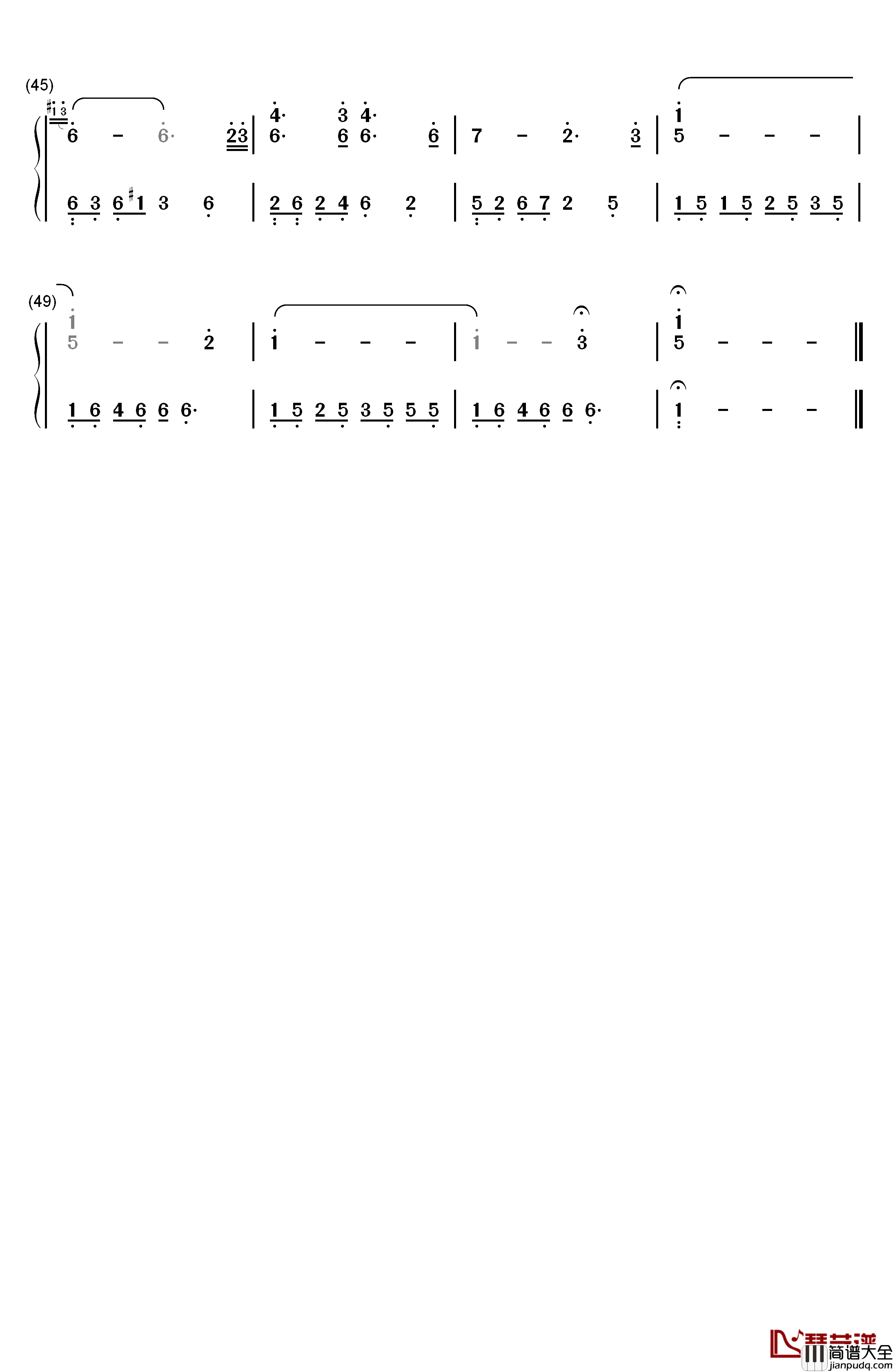 一个人的时光钢琴简谱_数字双手_石进