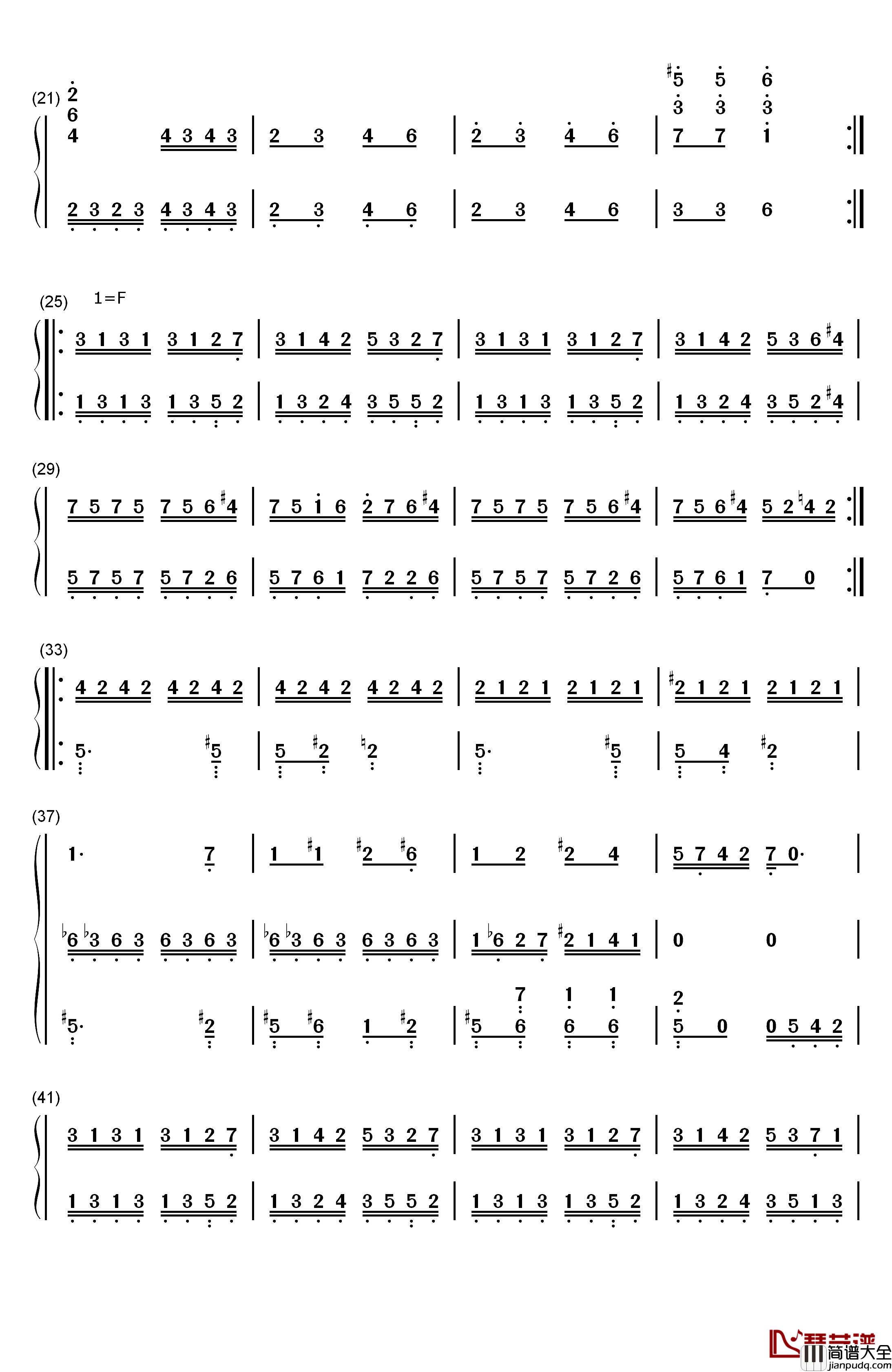 圣诞老人钢琴简谱_数字双手_舒曼__Schumann