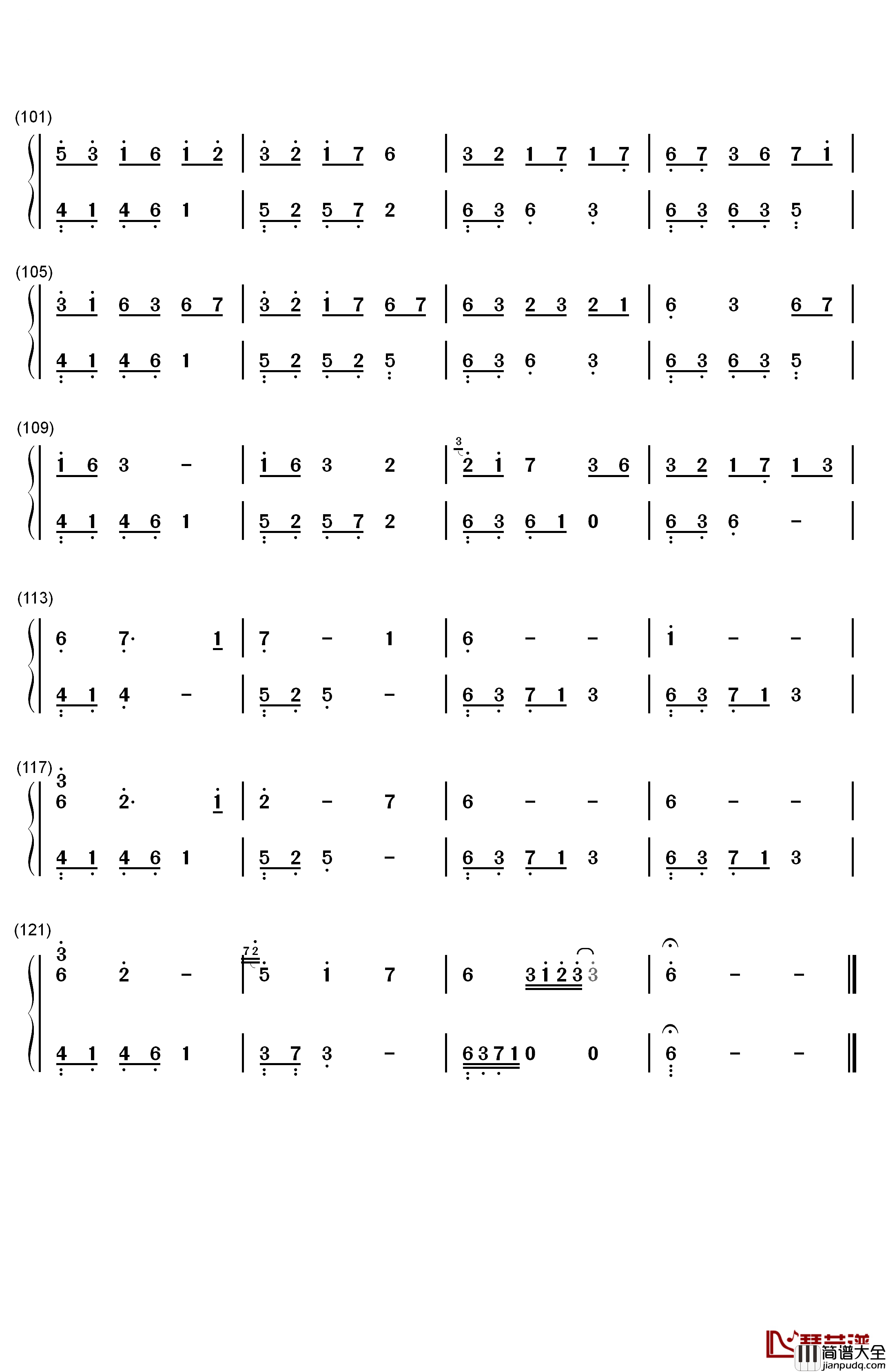 雨葵钢琴简谱_数字双手_石进