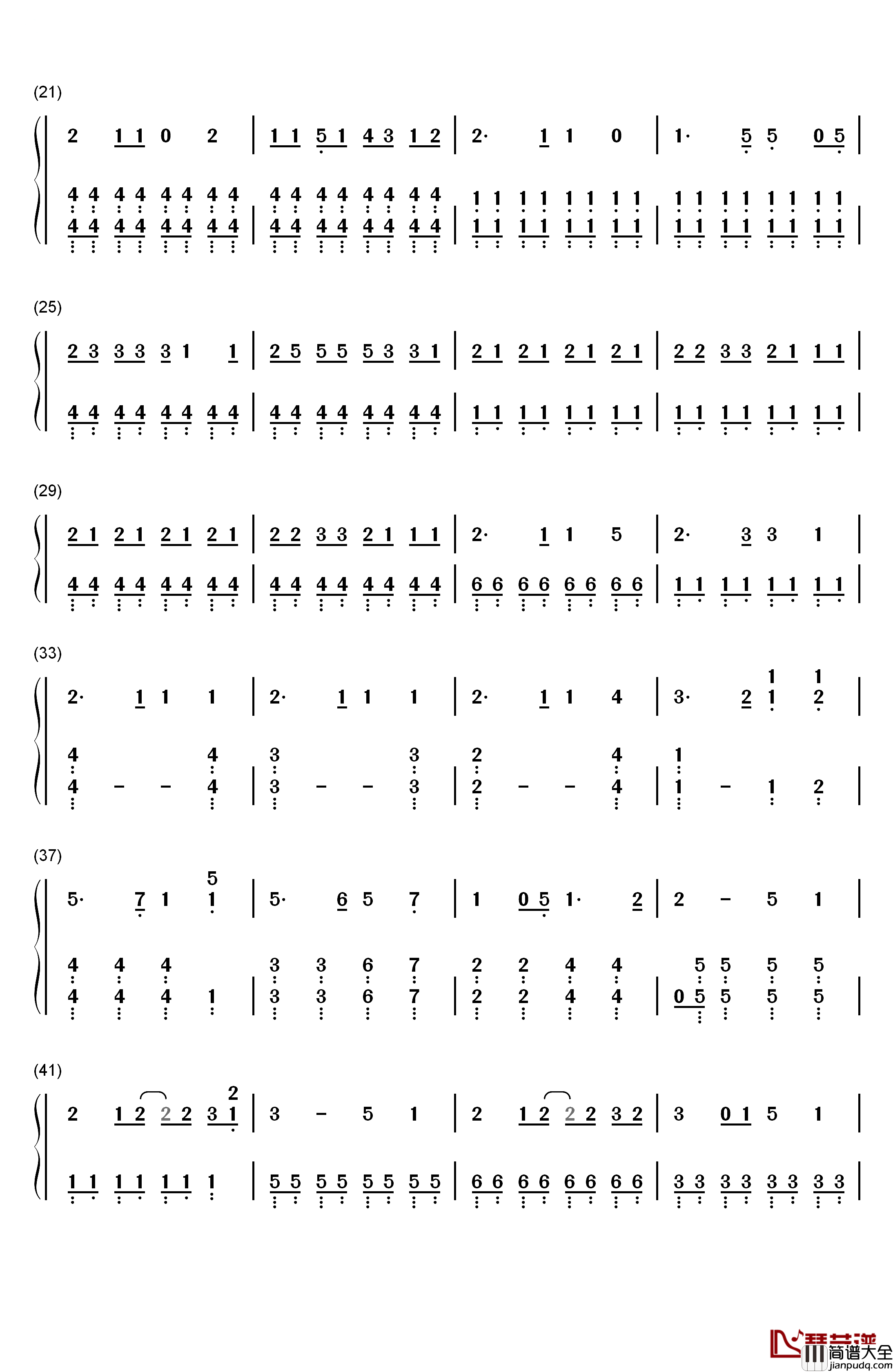 爱言叶钢琴简谱_数字双手_初音ミク