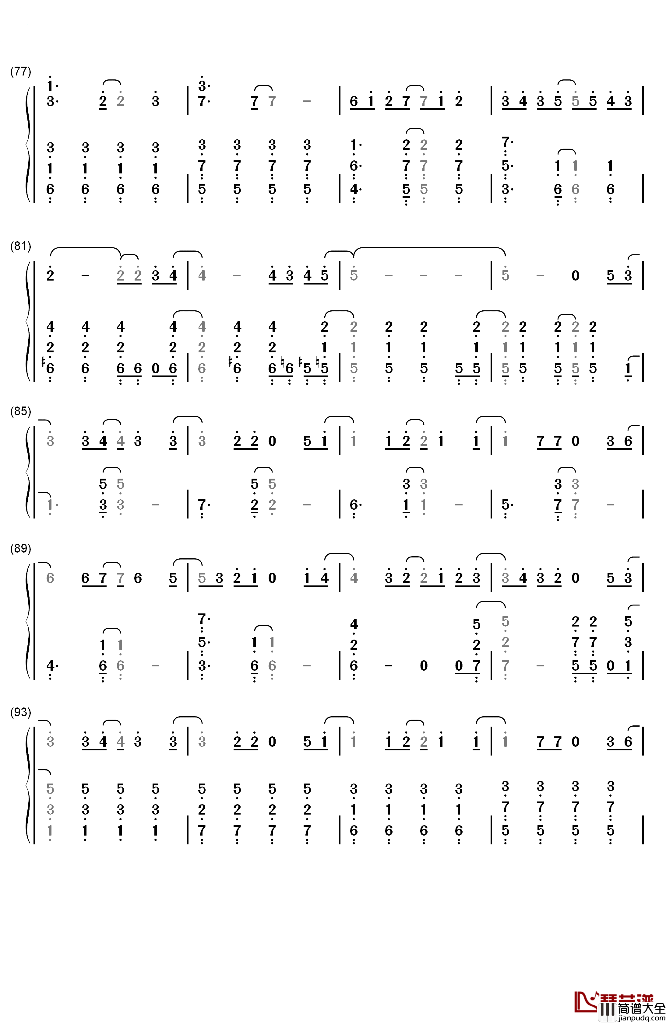 机会的顺序钢琴简谱_数字双手_AKB48