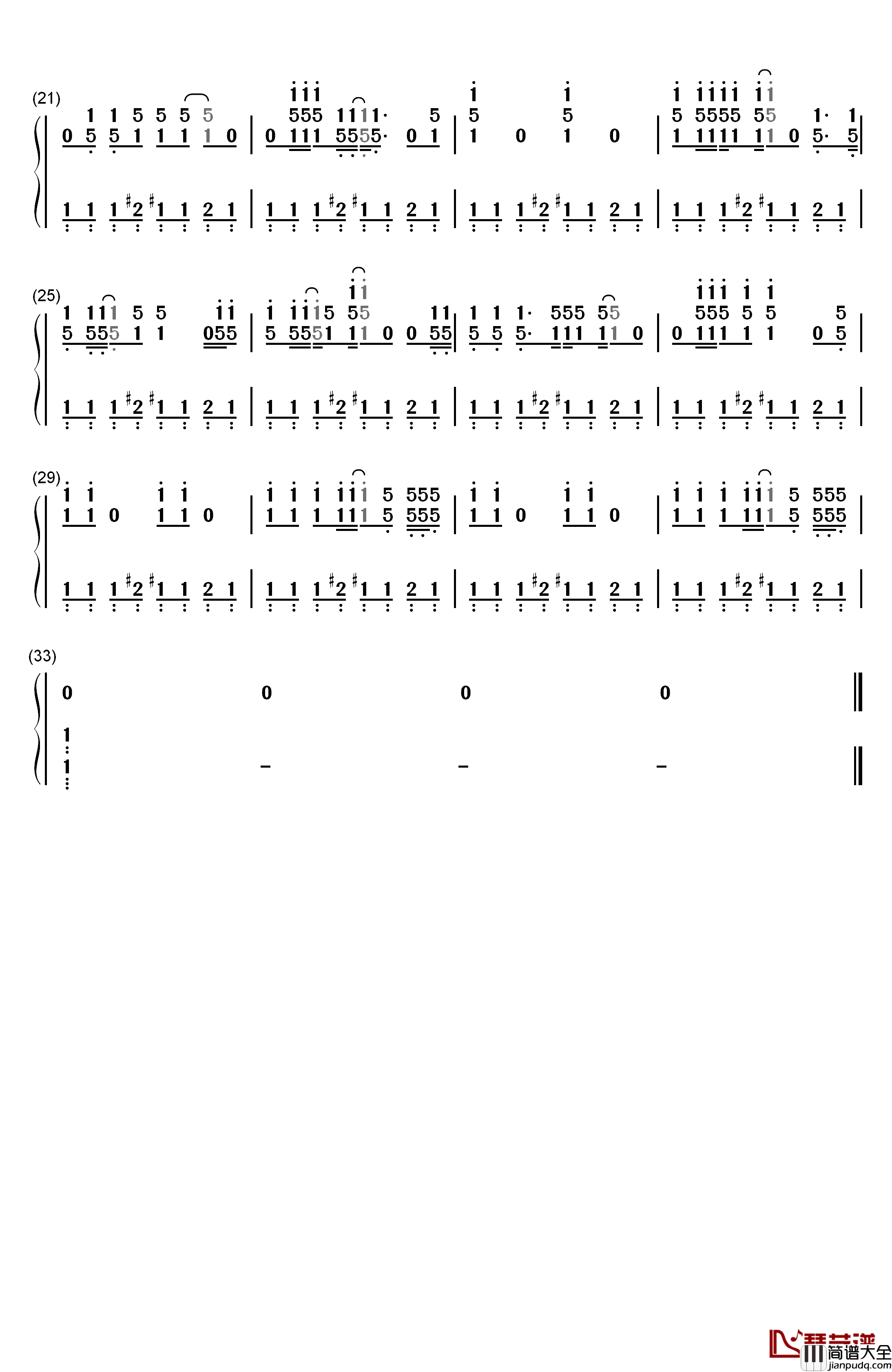 Baby_Got_Back钢琴简谱_数字双手_Sir_Mix_a_Lot