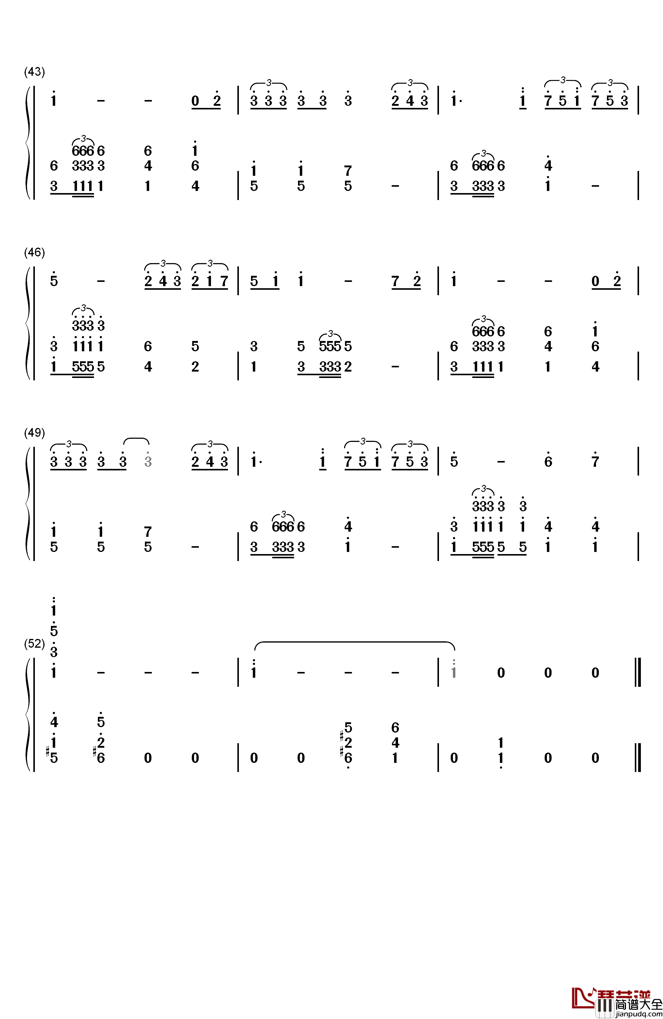 Time_to_Say_Goodbye钢琴简谱_数字双手_安德烈·波伽利__莎拉·布莱曼