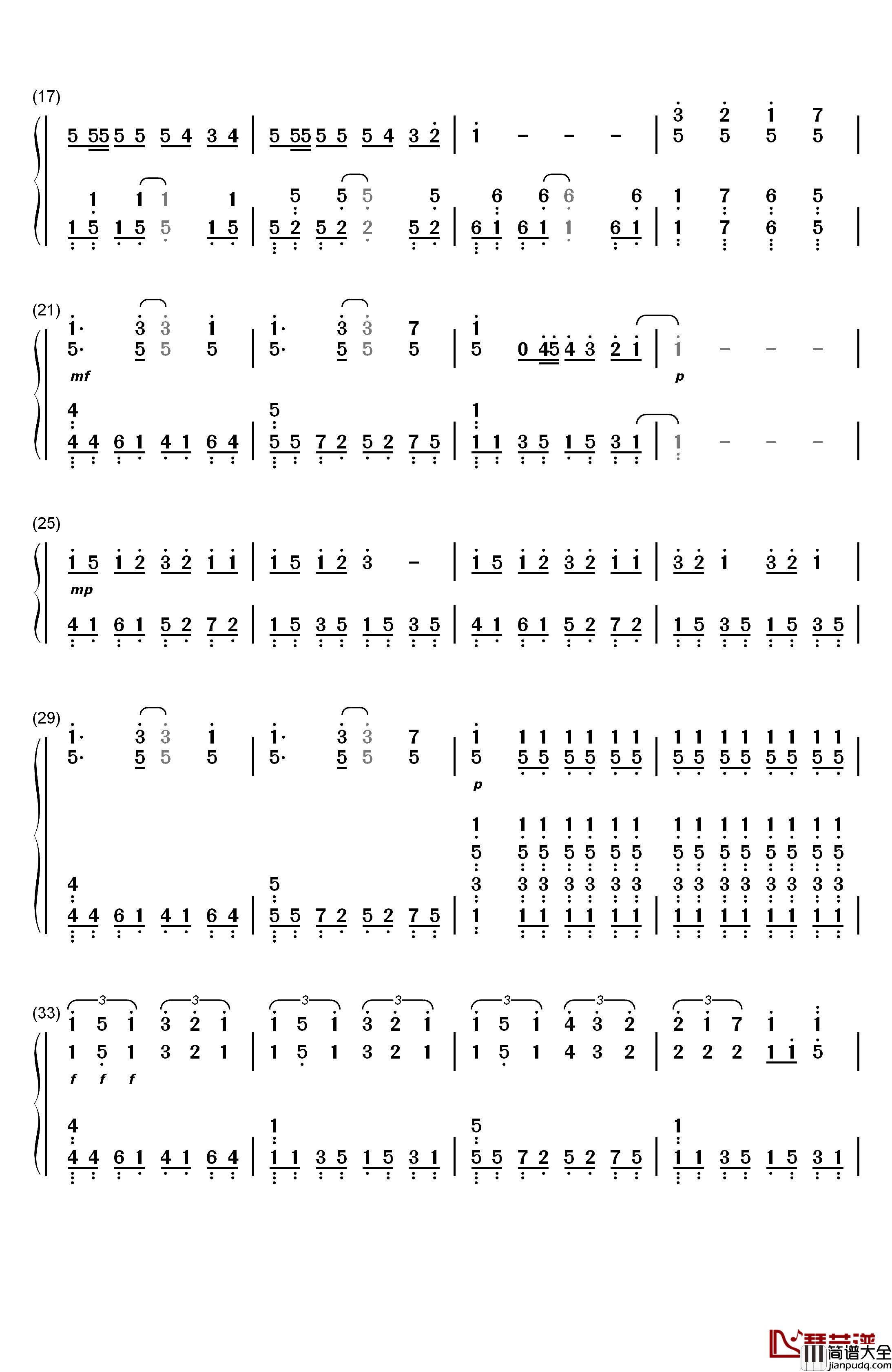 世界は恋に落ちている钢琴简谱_数字双手_CHiCO_with_HoneyWorks