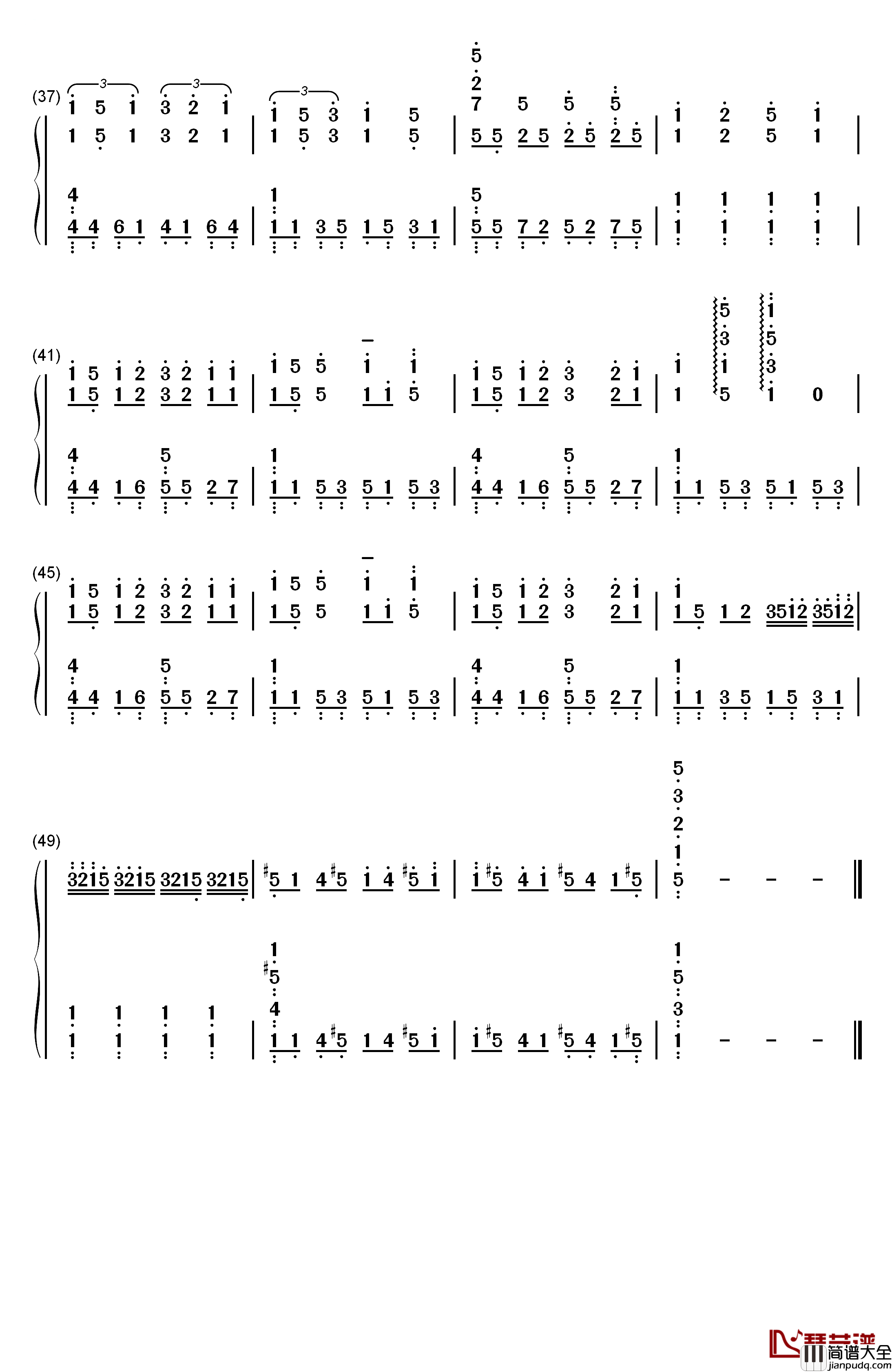 世界は恋に落ちている钢琴简谱_数字双手_CHiCO_with_HoneyWorks