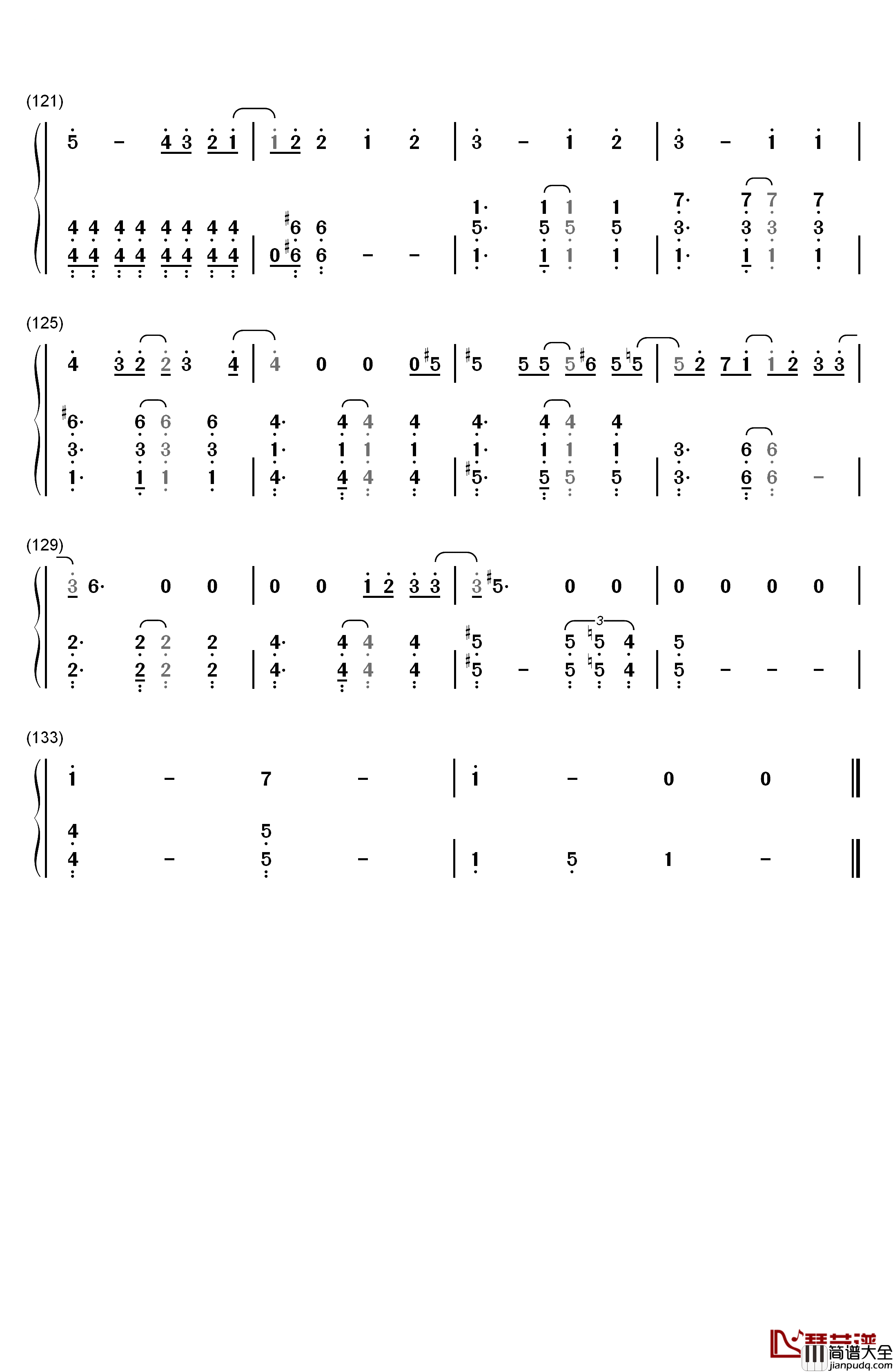 Last_Goodbye钢琴简谱_数字双手_乐童音乐家