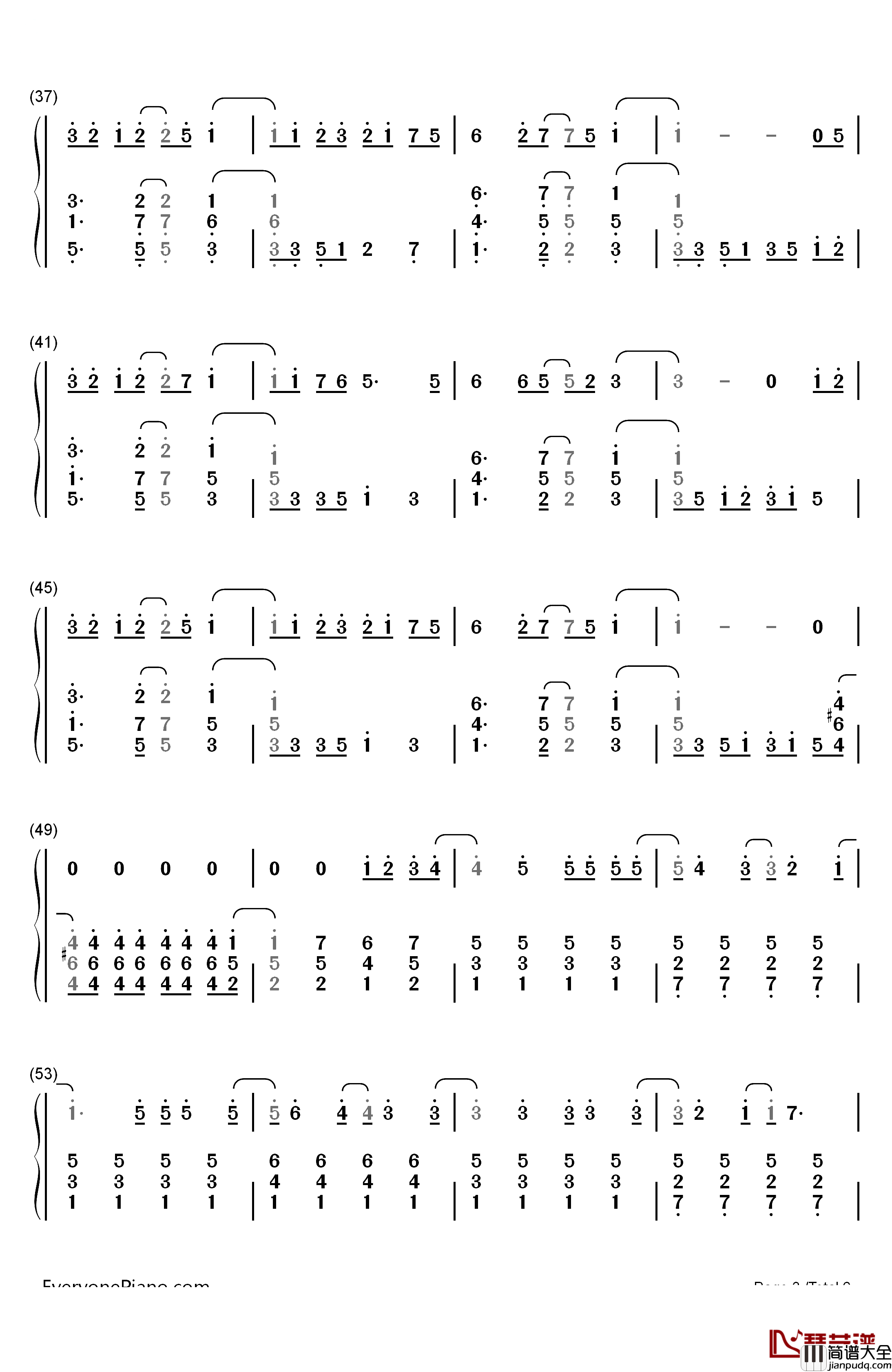 君の名は希望钢琴简谱_数字双手_乃木坂46