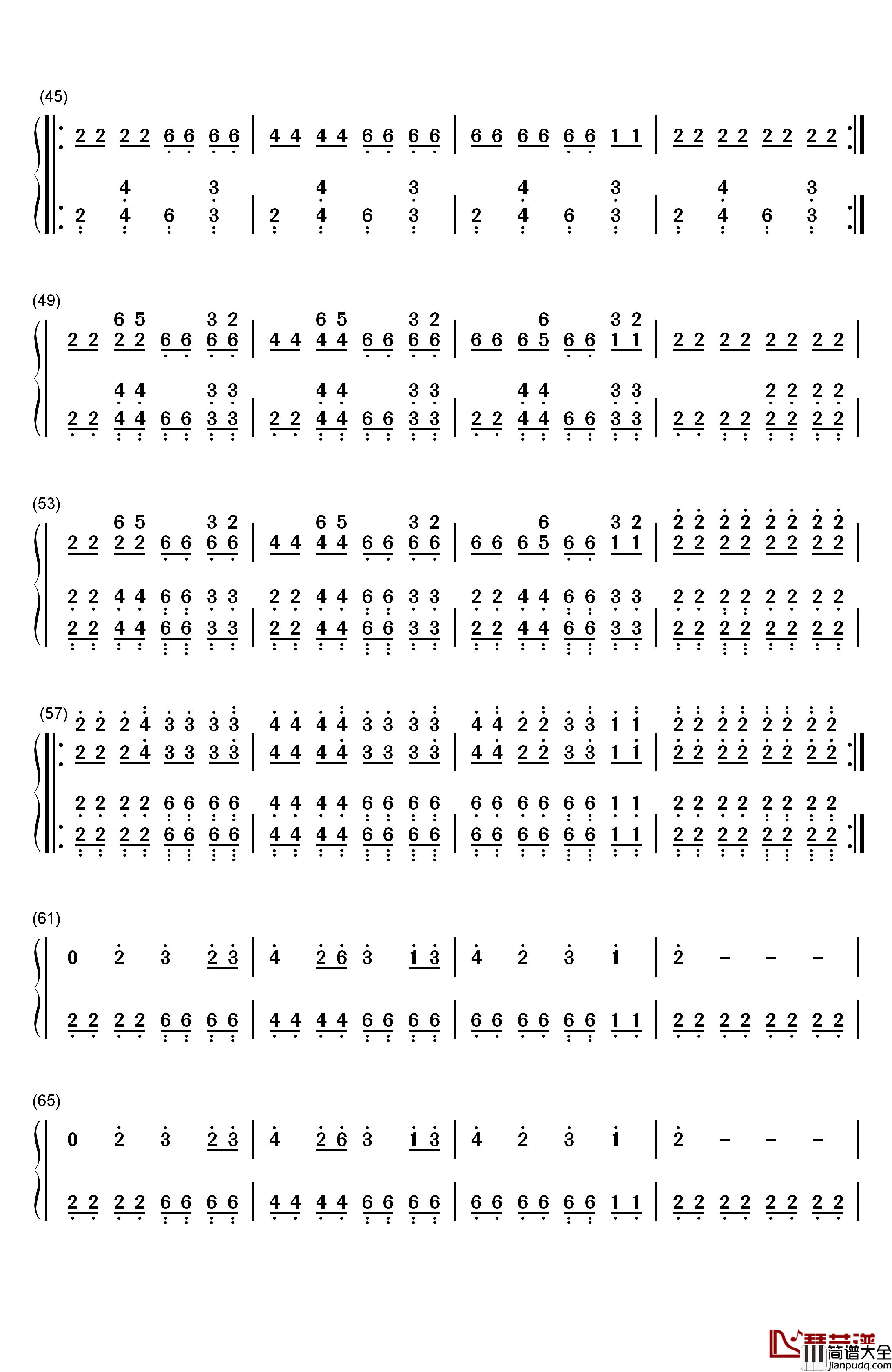 Nie_Gefragt钢琴简谱_数字双手_Nachtblut