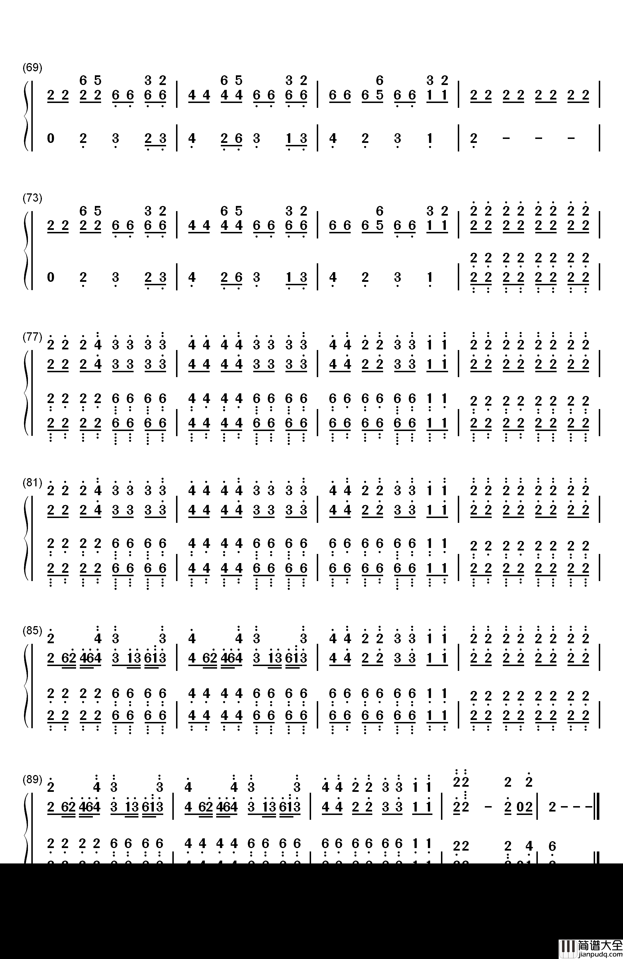 Nie_Gefragt钢琴简谱_数字双手_Nachtblut