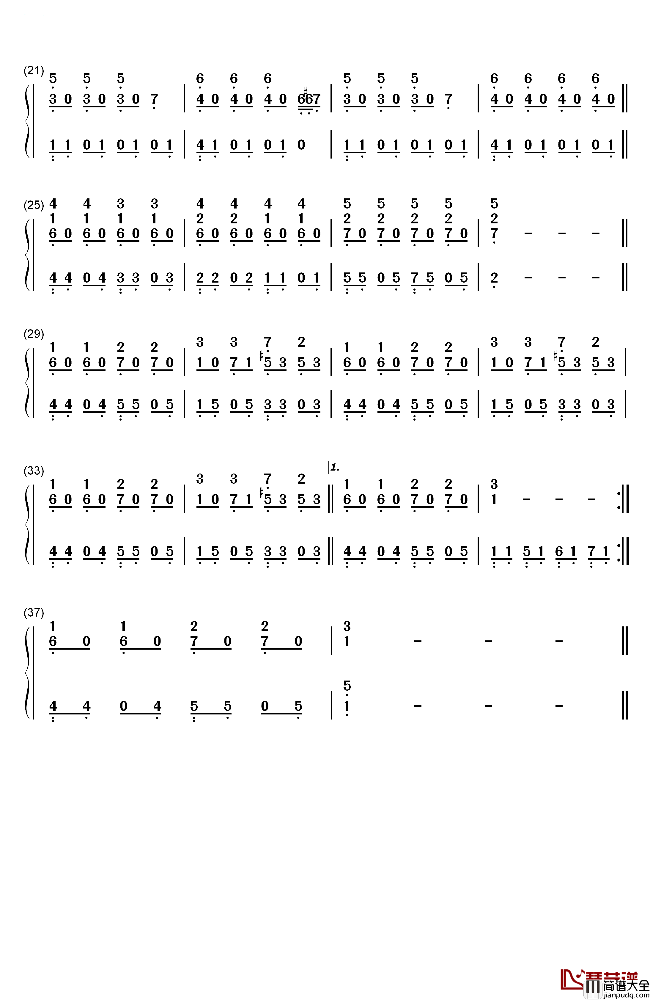 Imagine钢琴简谱_数字双手_John_Lennon　