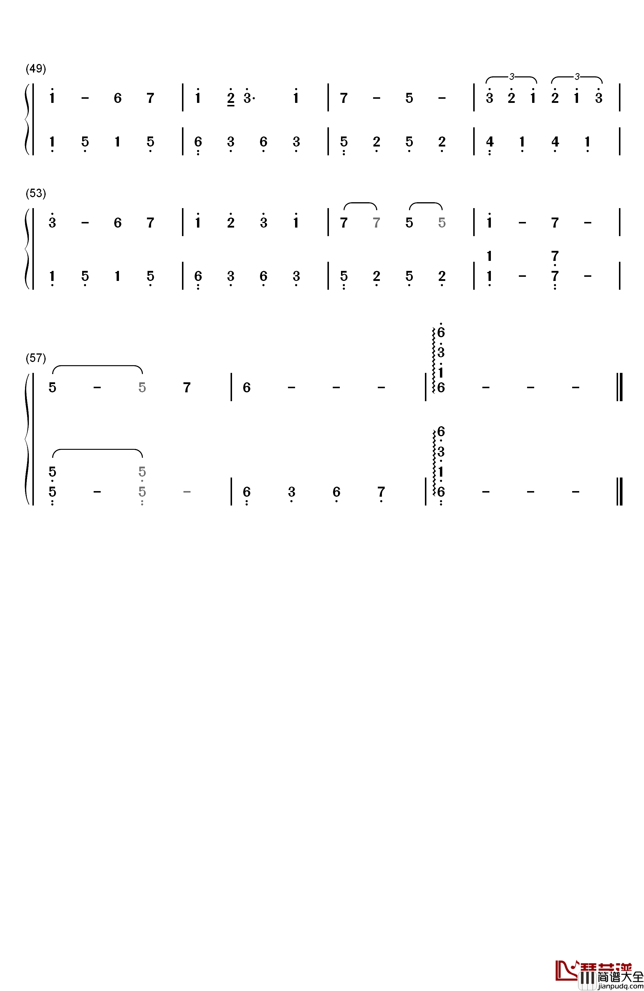 神话简单版钢琴简谱_数字双手_成龙__金喜善