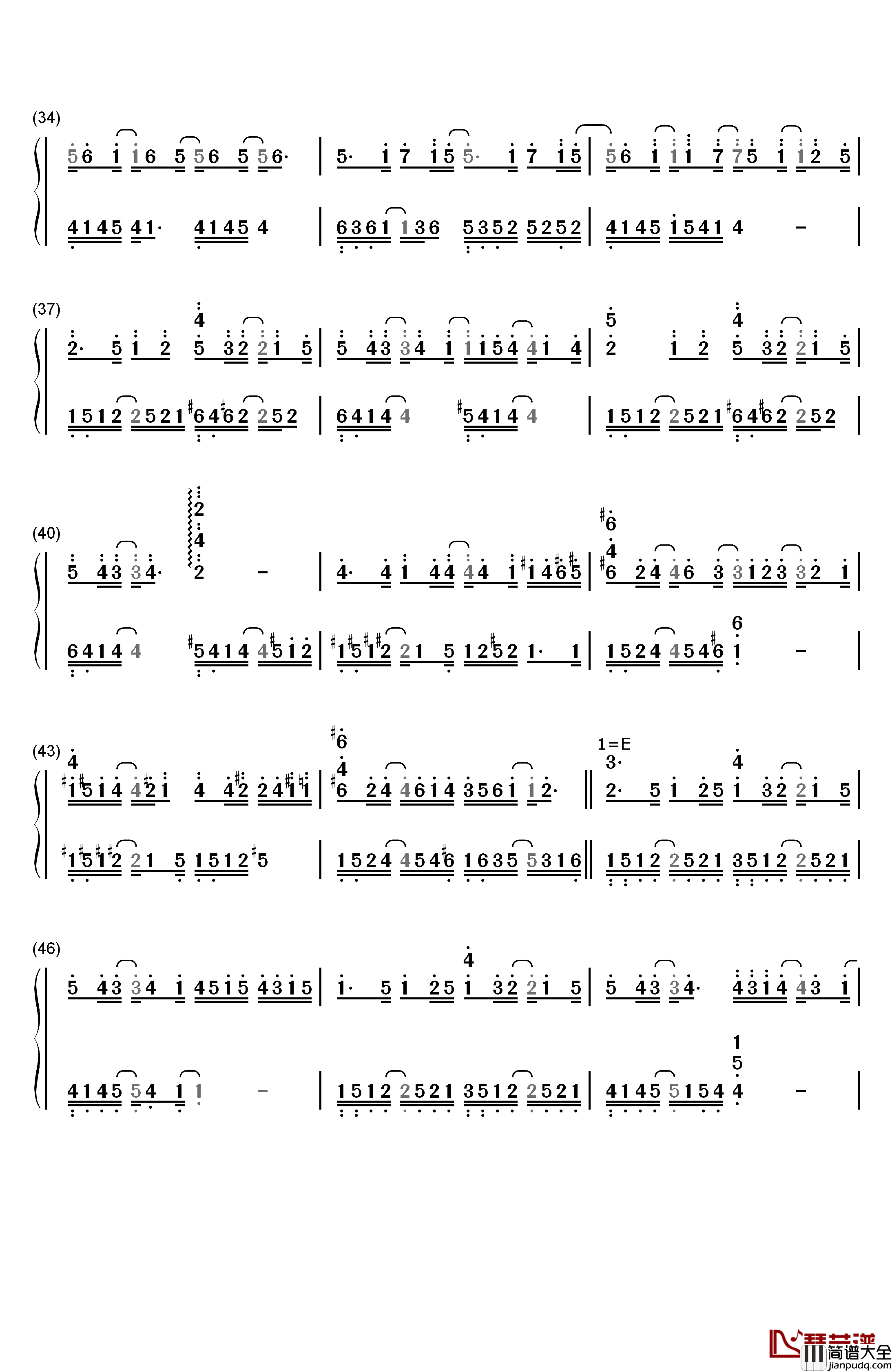 Wonder_Boy钢琴简谱_数字双手_Yiruma