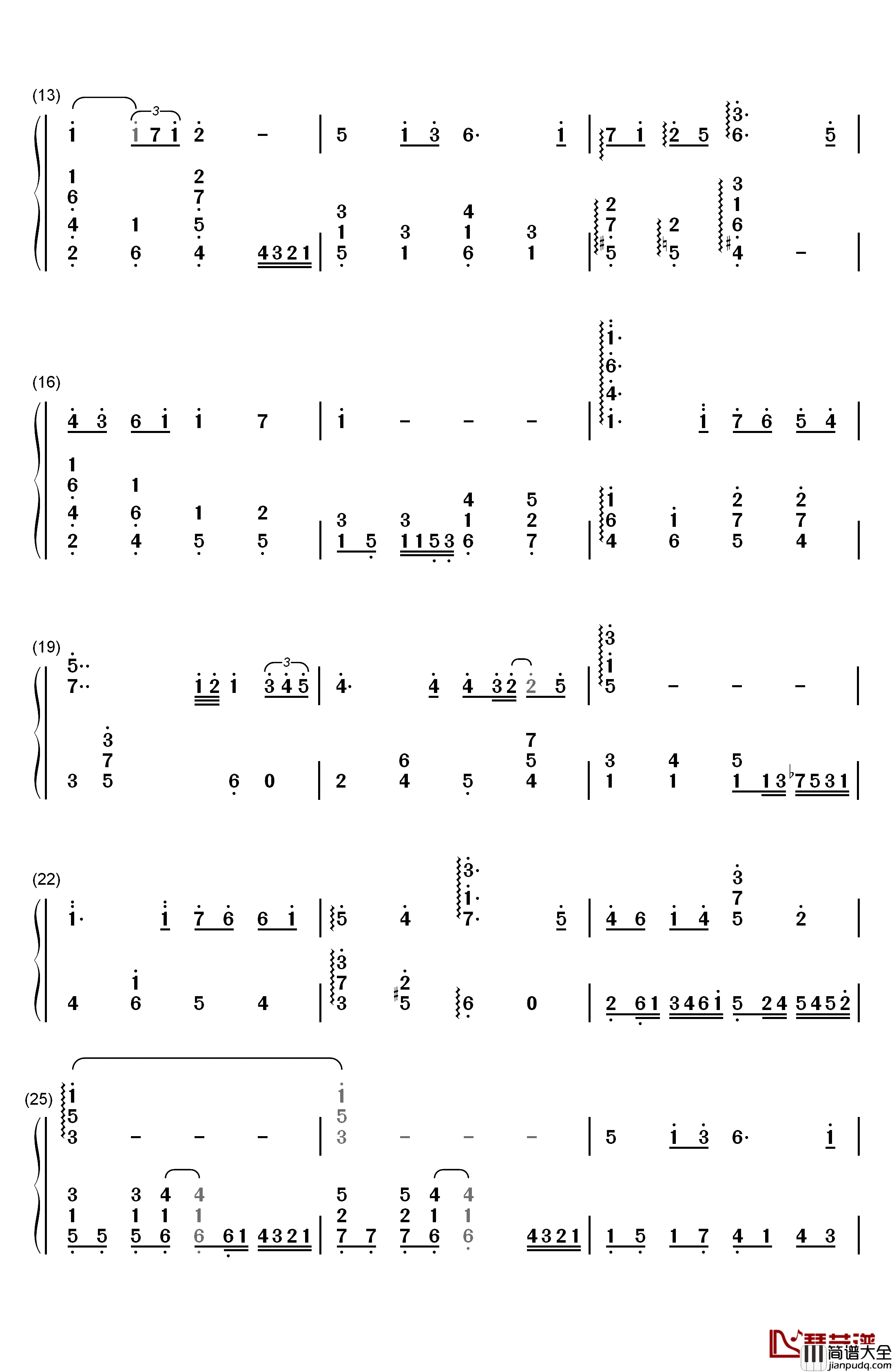 最好的未来钢琴简谱_数字双手_刘若英