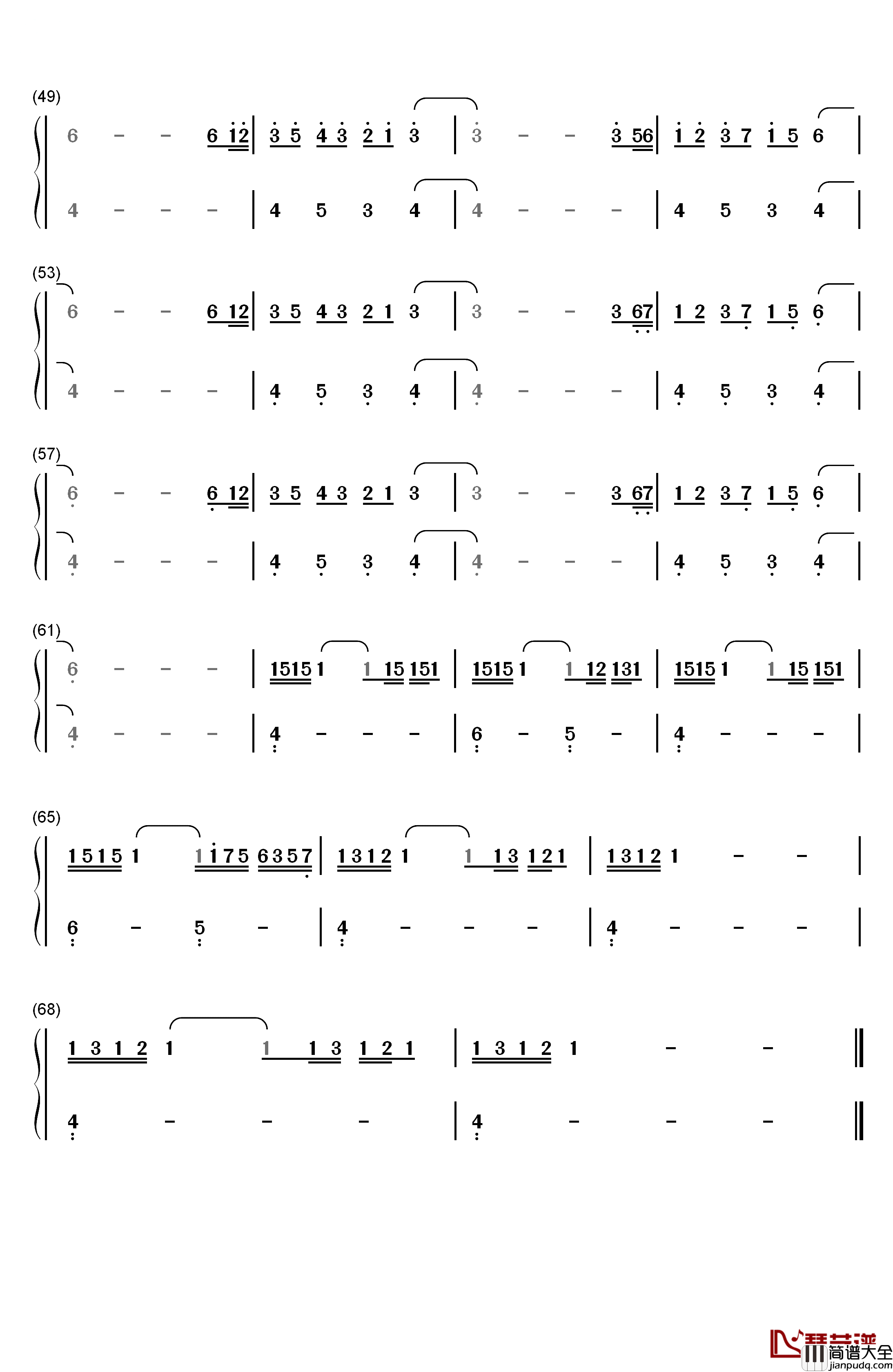 デート钢琴简谱_数字双手_RADWIMPS