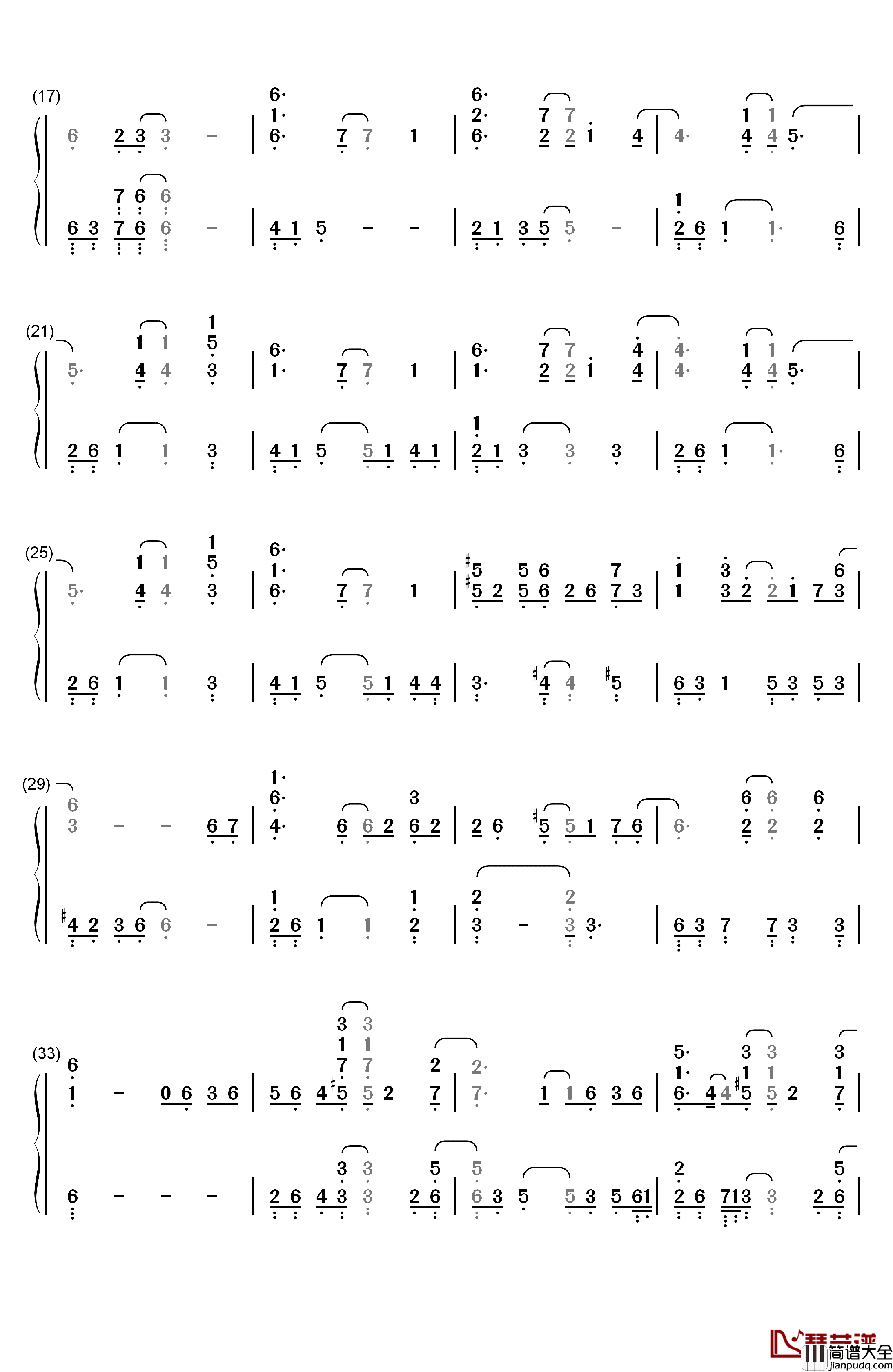 Indigo靛蓝钢琴简谱_数字双手_Yiruma