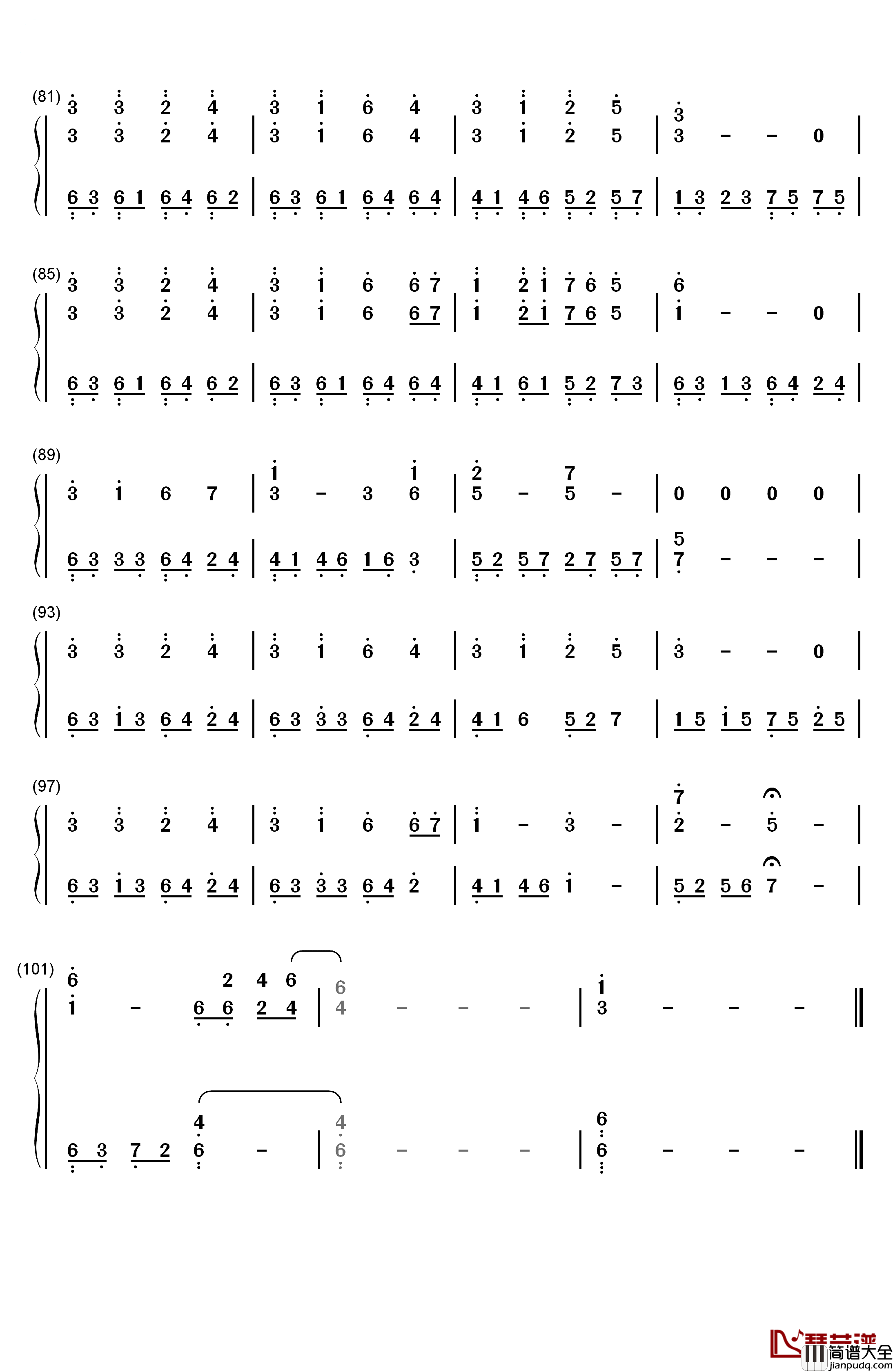 Crossing_Over钢琴简谱_数字双手_神思者