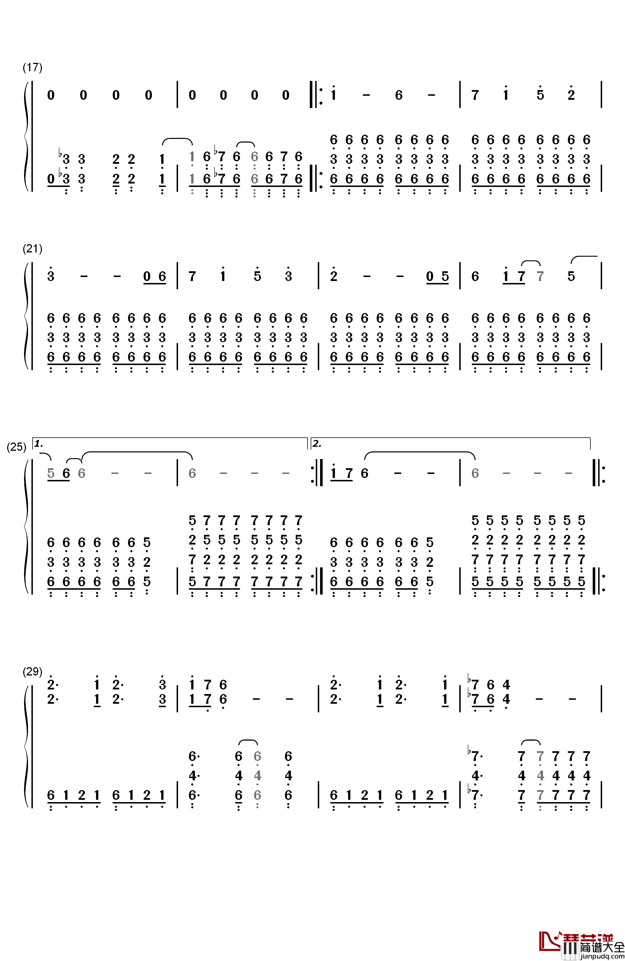 Amaranth钢琴简谱_数字双手_Nightwish