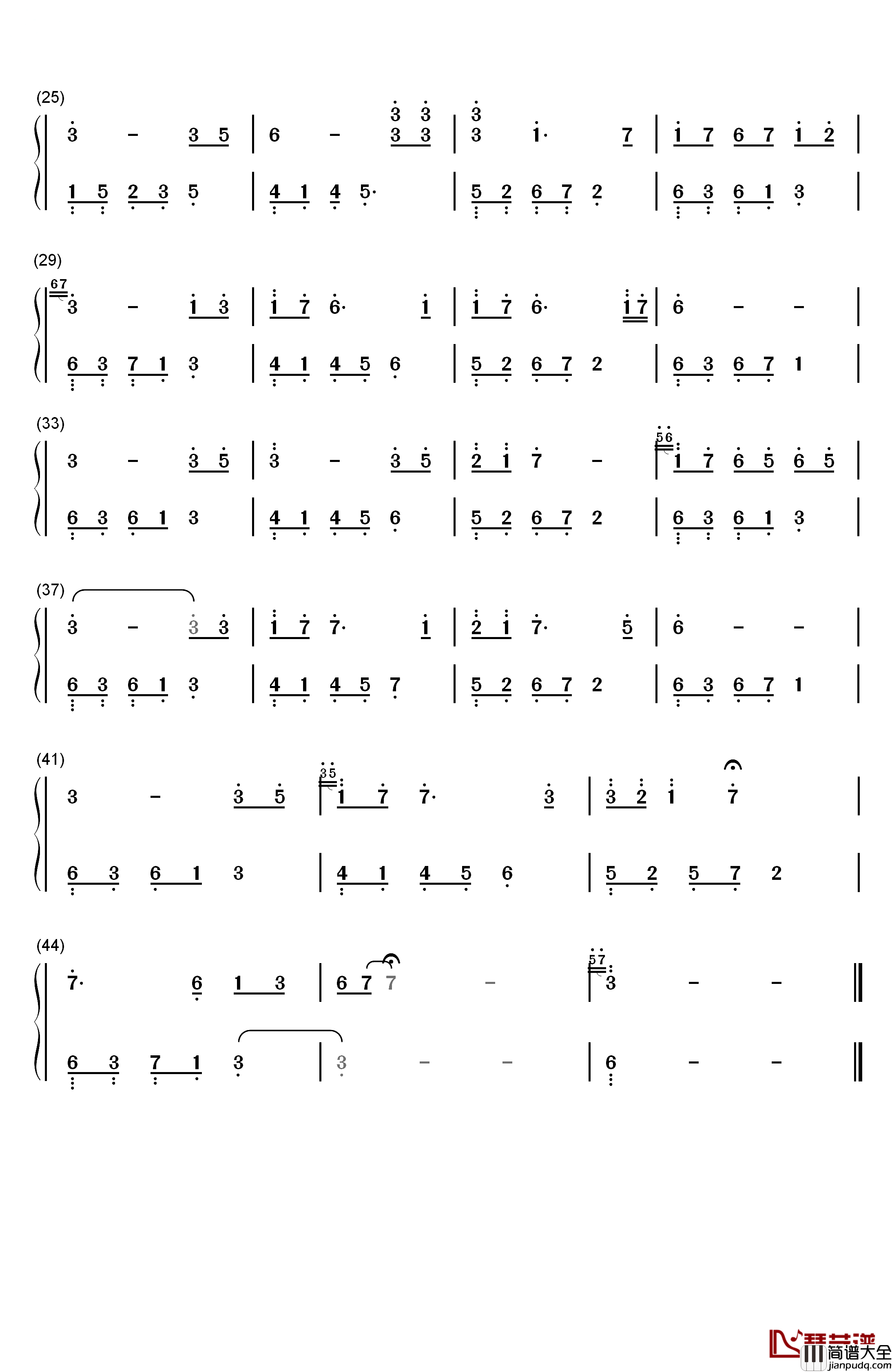 夜的钢琴曲_26钢琴简谱_数字双手_石进