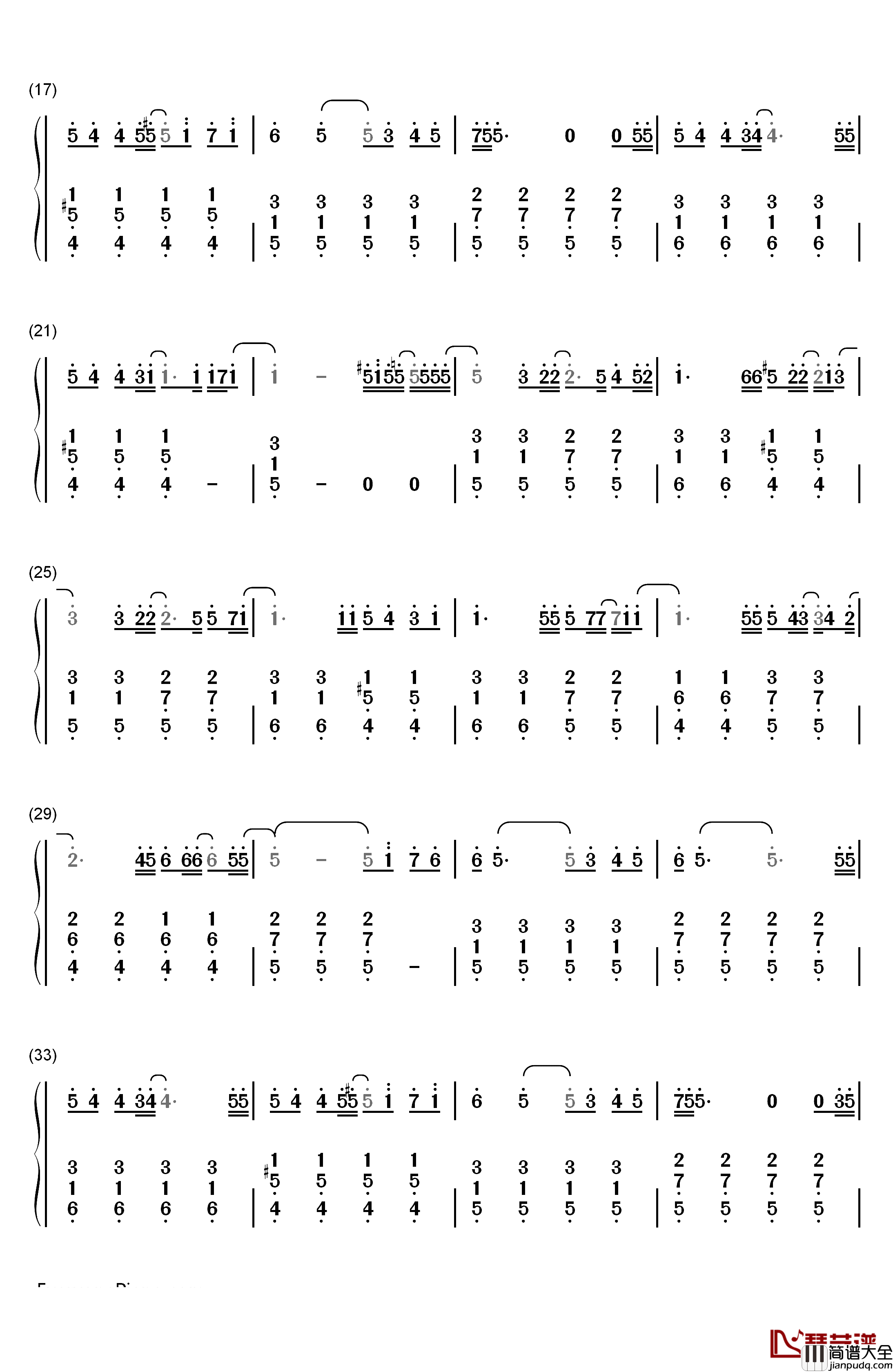 Love_Story钢琴简谱_数字双手_LYn