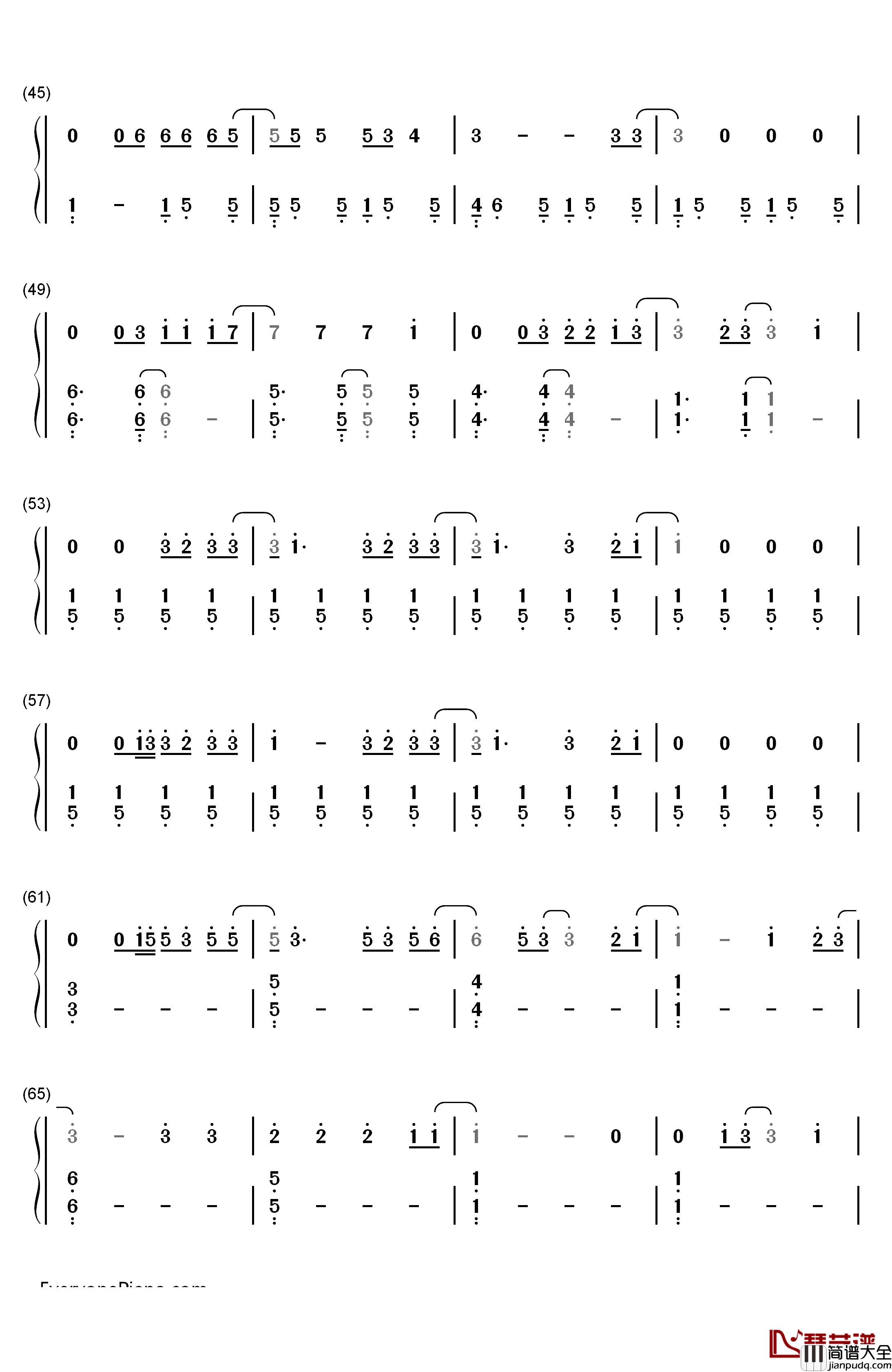 Dancing_On_My_Own钢琴简谱_数字双手_Claum_Scott