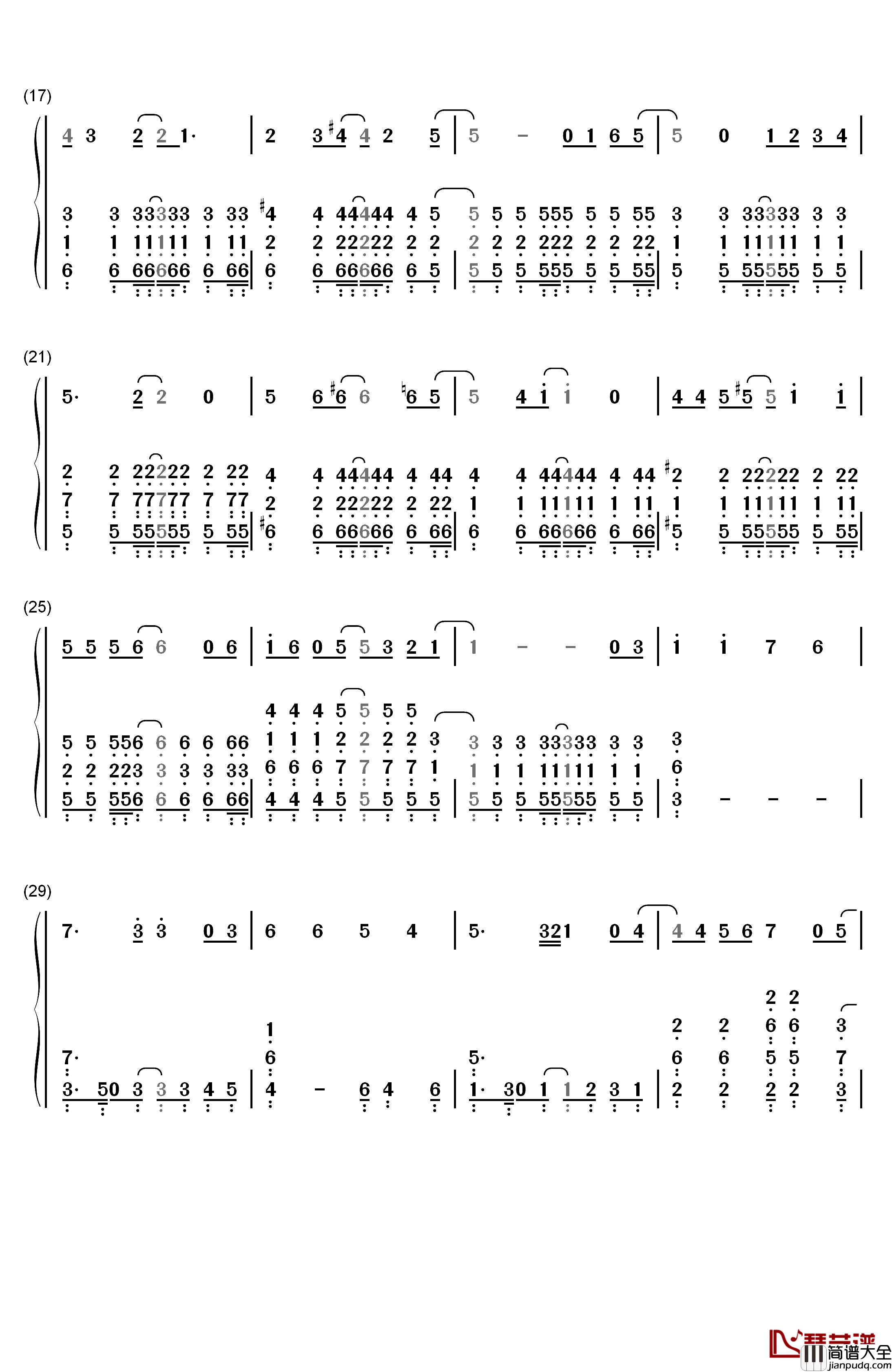 ごめんね、SUMMER钢琴简谱_数字双手_SKE48