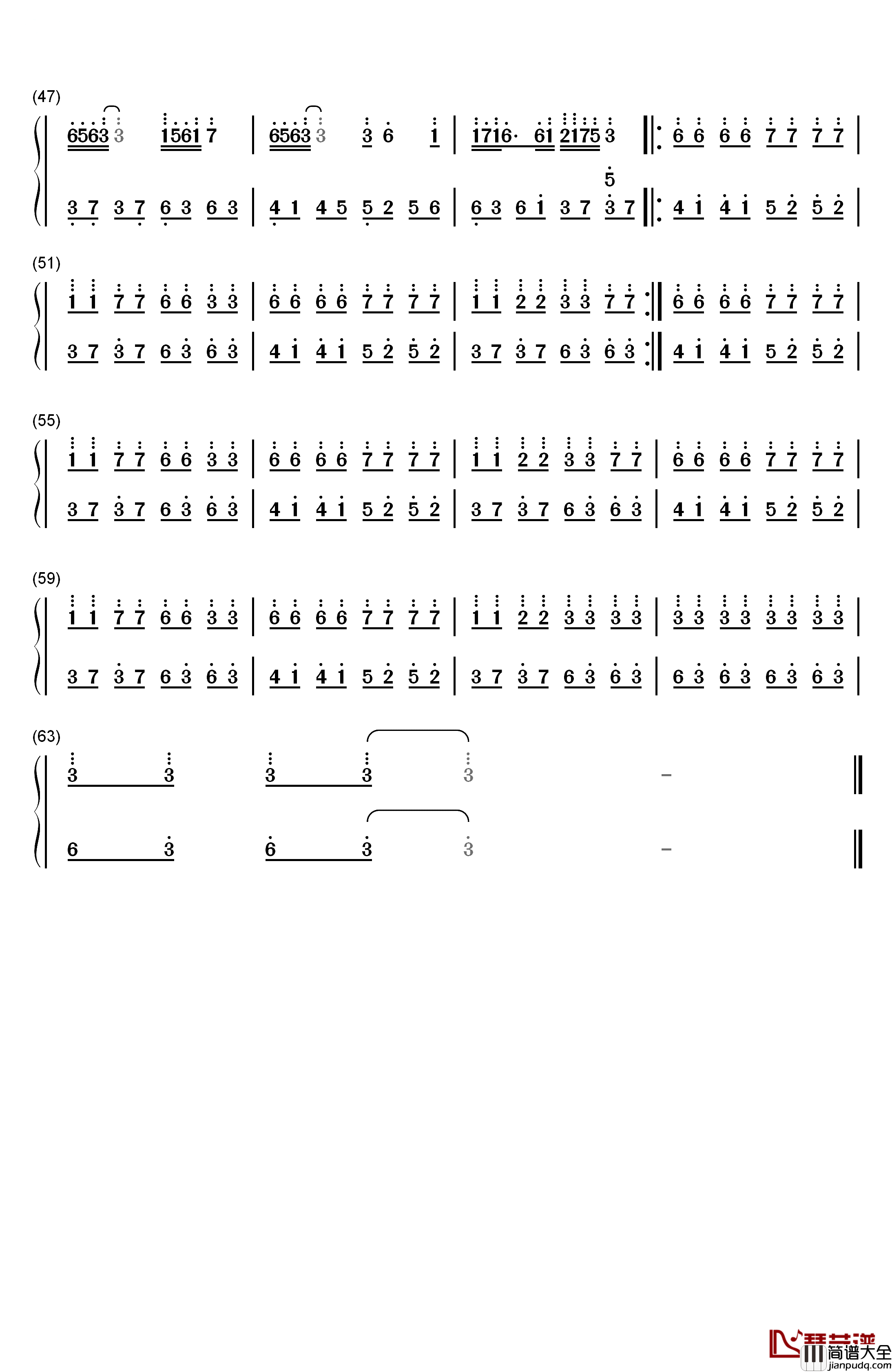 Anonymous钢琴简谱_数字双手_Noicybino