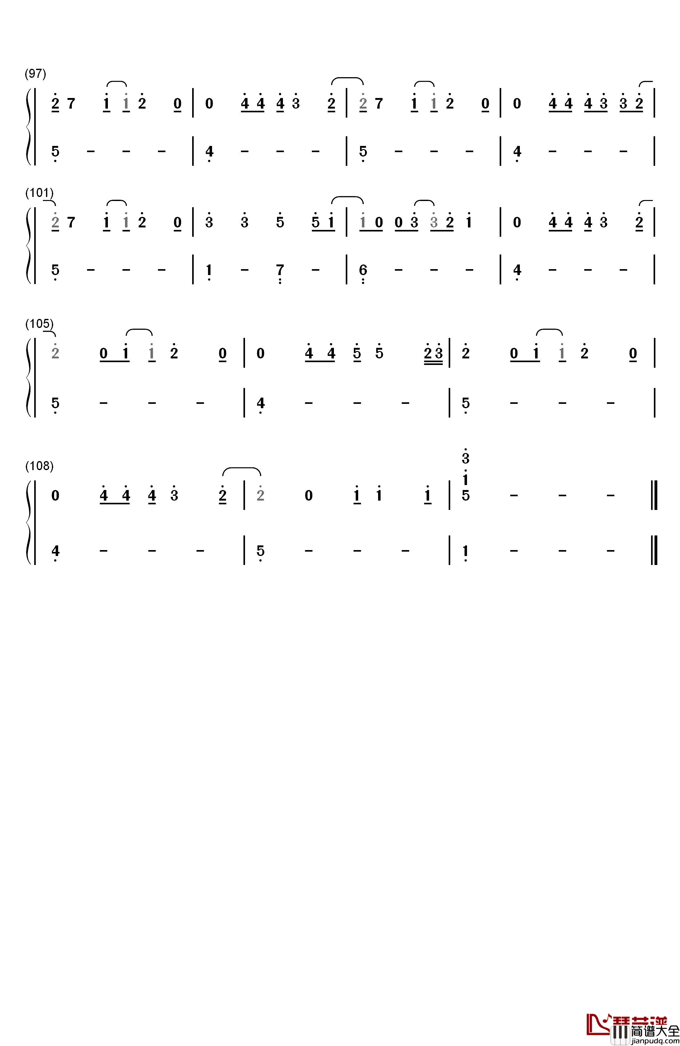 Night_Changes钢琴简谱_数字双手_One_Direction