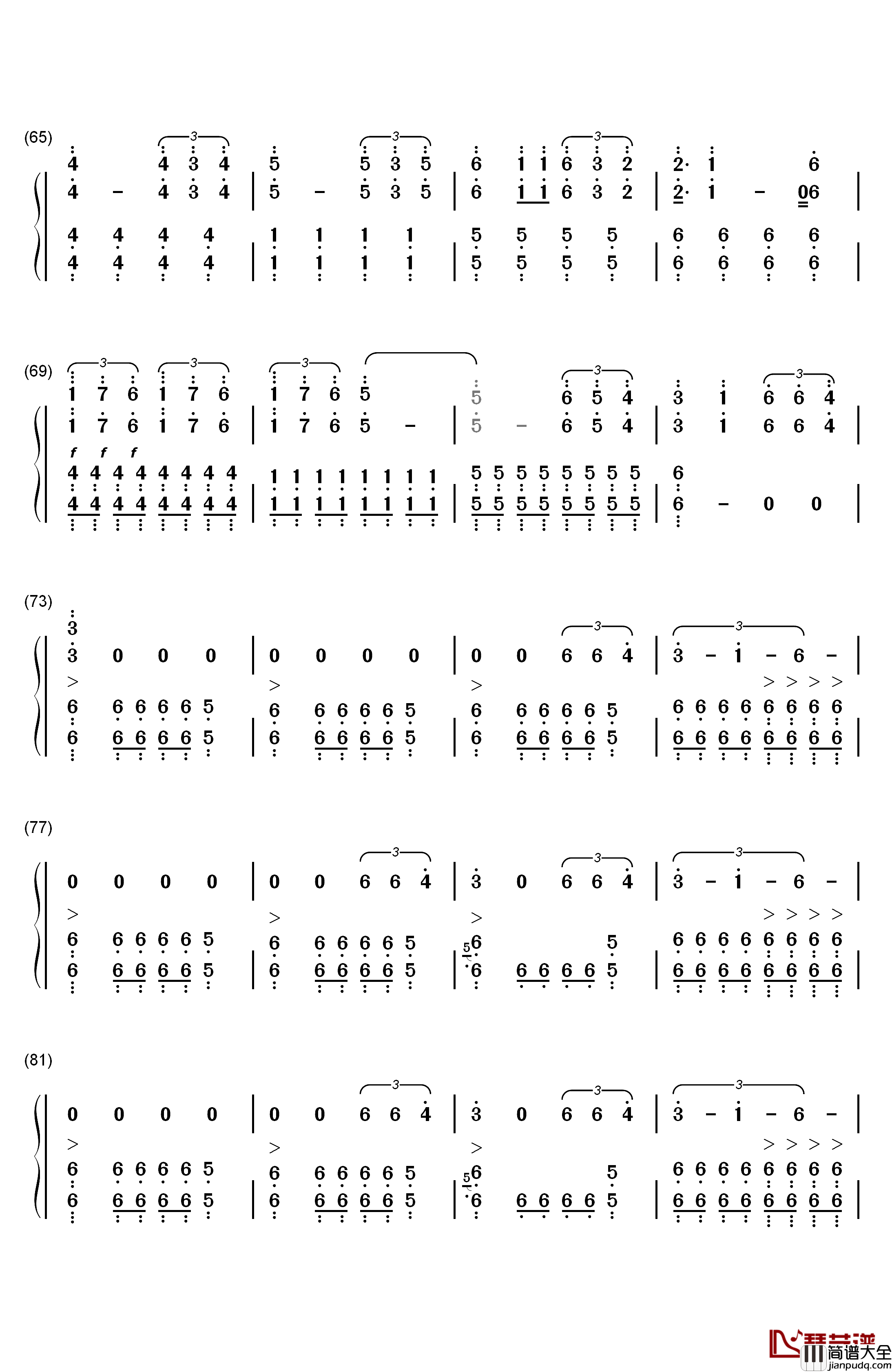 Don't_Let_Me_Down钢琴简谱_数字双手_The_Chainsmokers