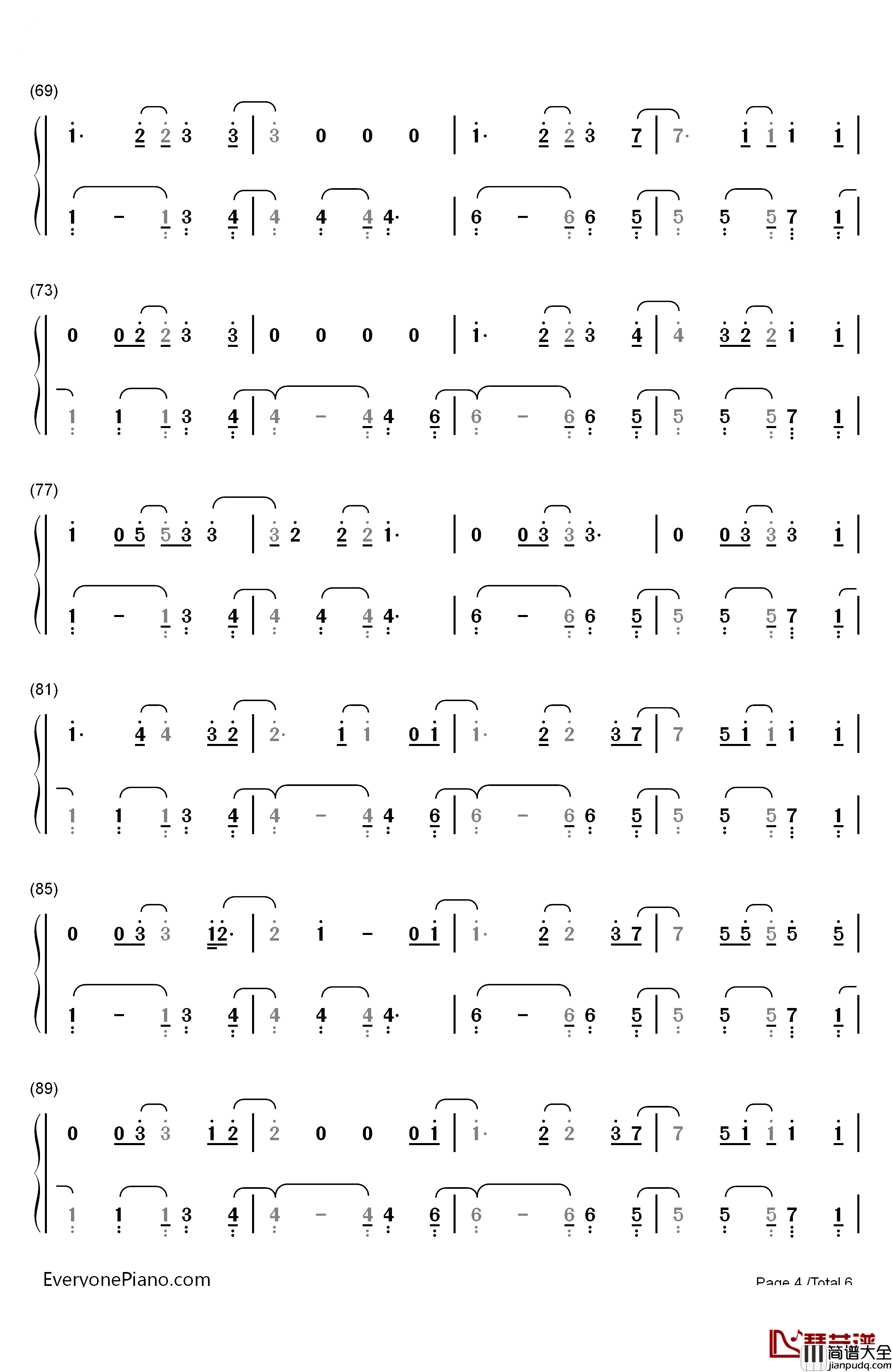 Castle_On_The_Hill钢琴简谱_数字双手_Ed_Sheeran