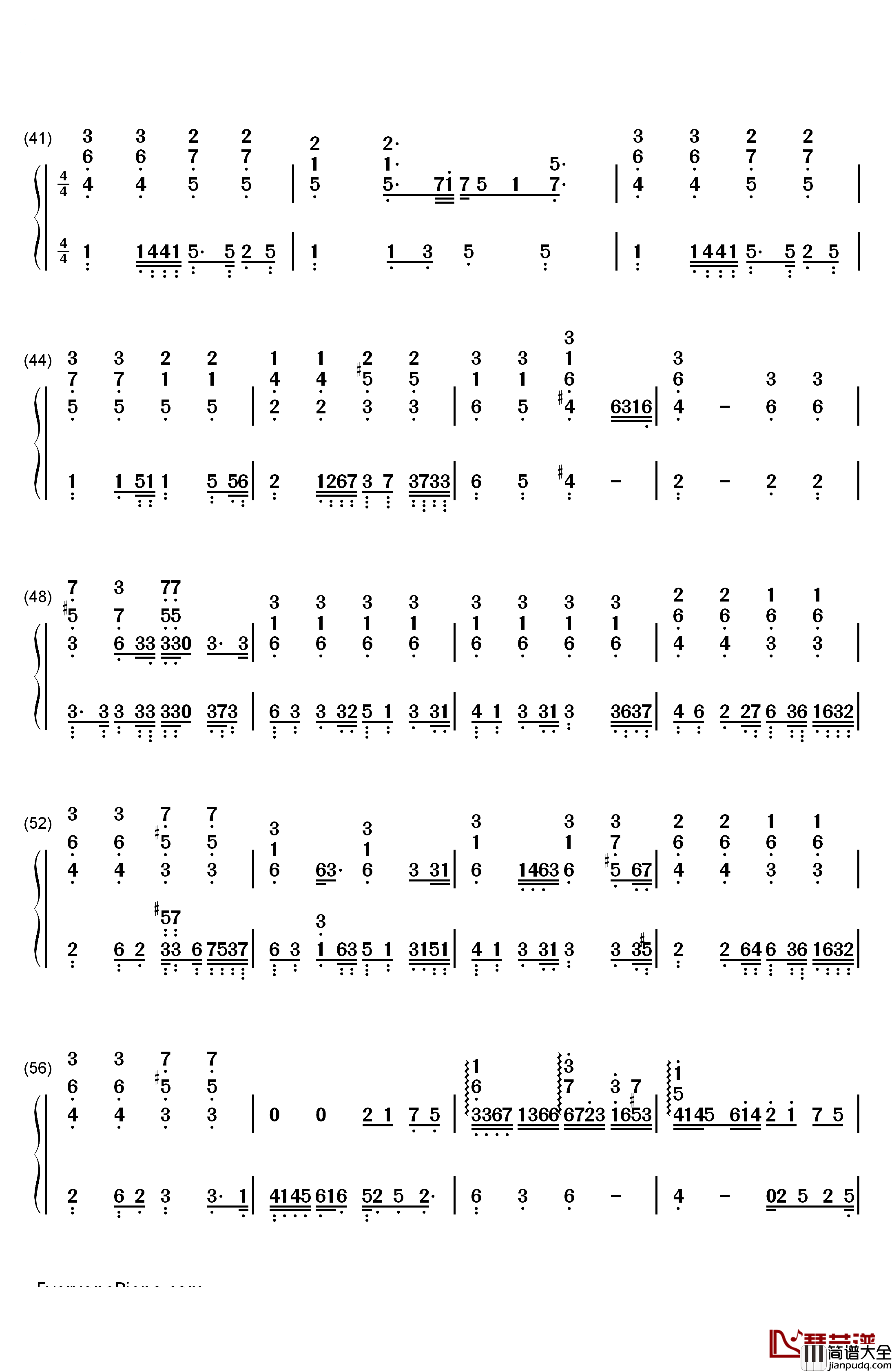Mascara_(烟燻妆)钢琴简谱_数字双手_邓紫棋