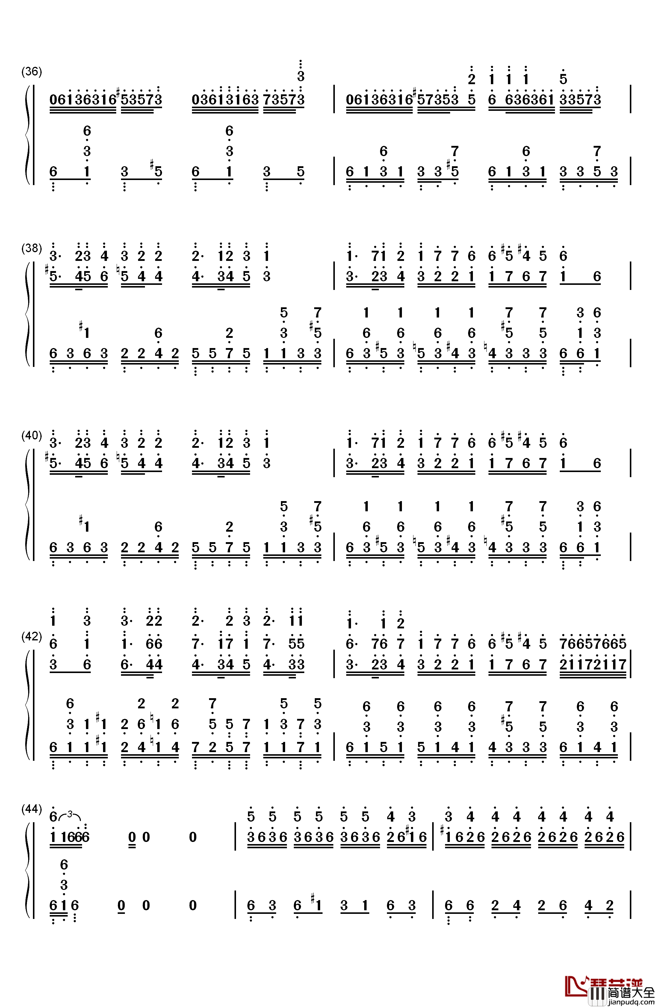 Budapest_Cafe钢琴简谱_数字双手_马克西姆