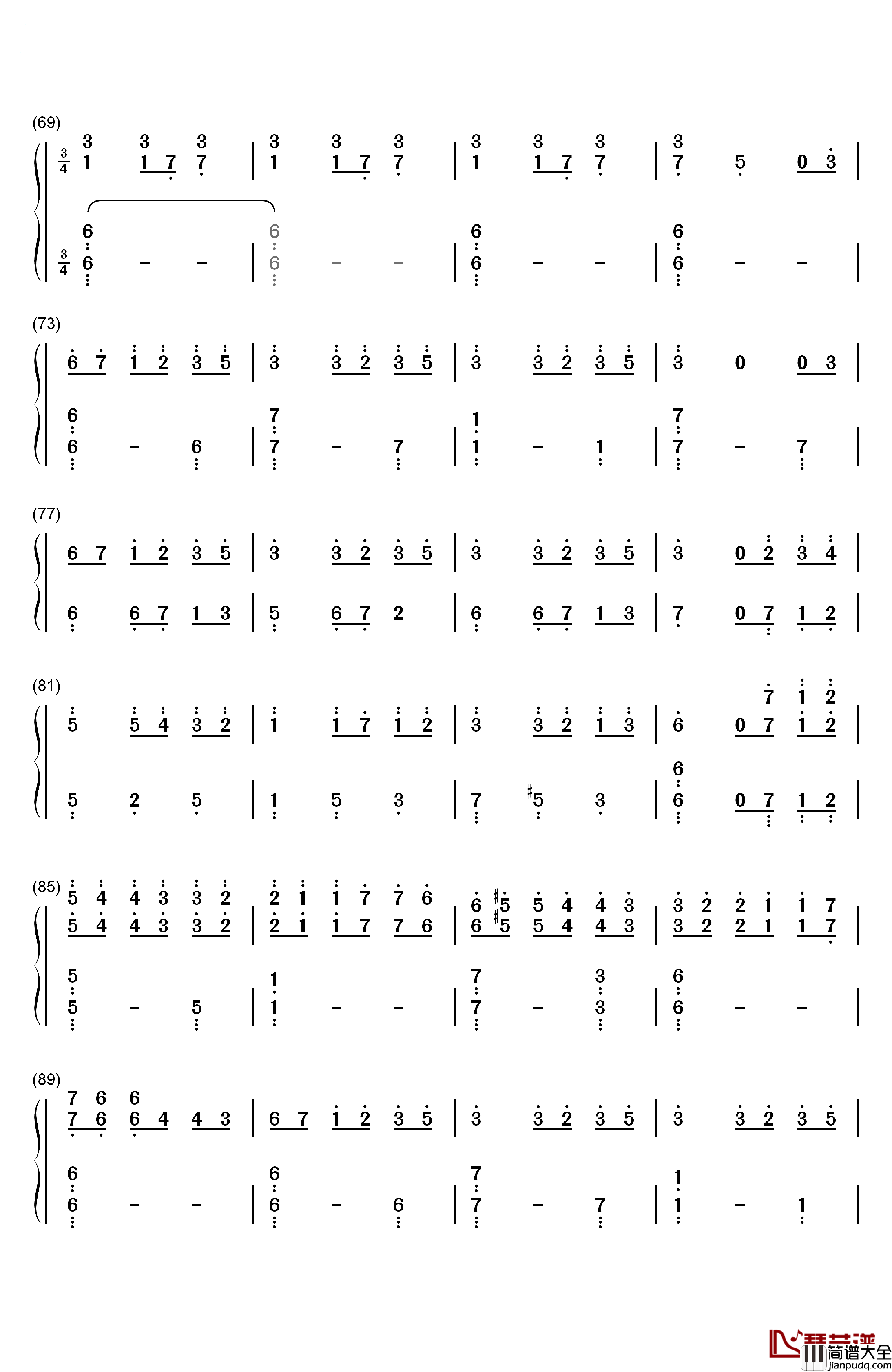 忘却的悲伤钢琴简谱_数字双手_理查德•克莱德曼