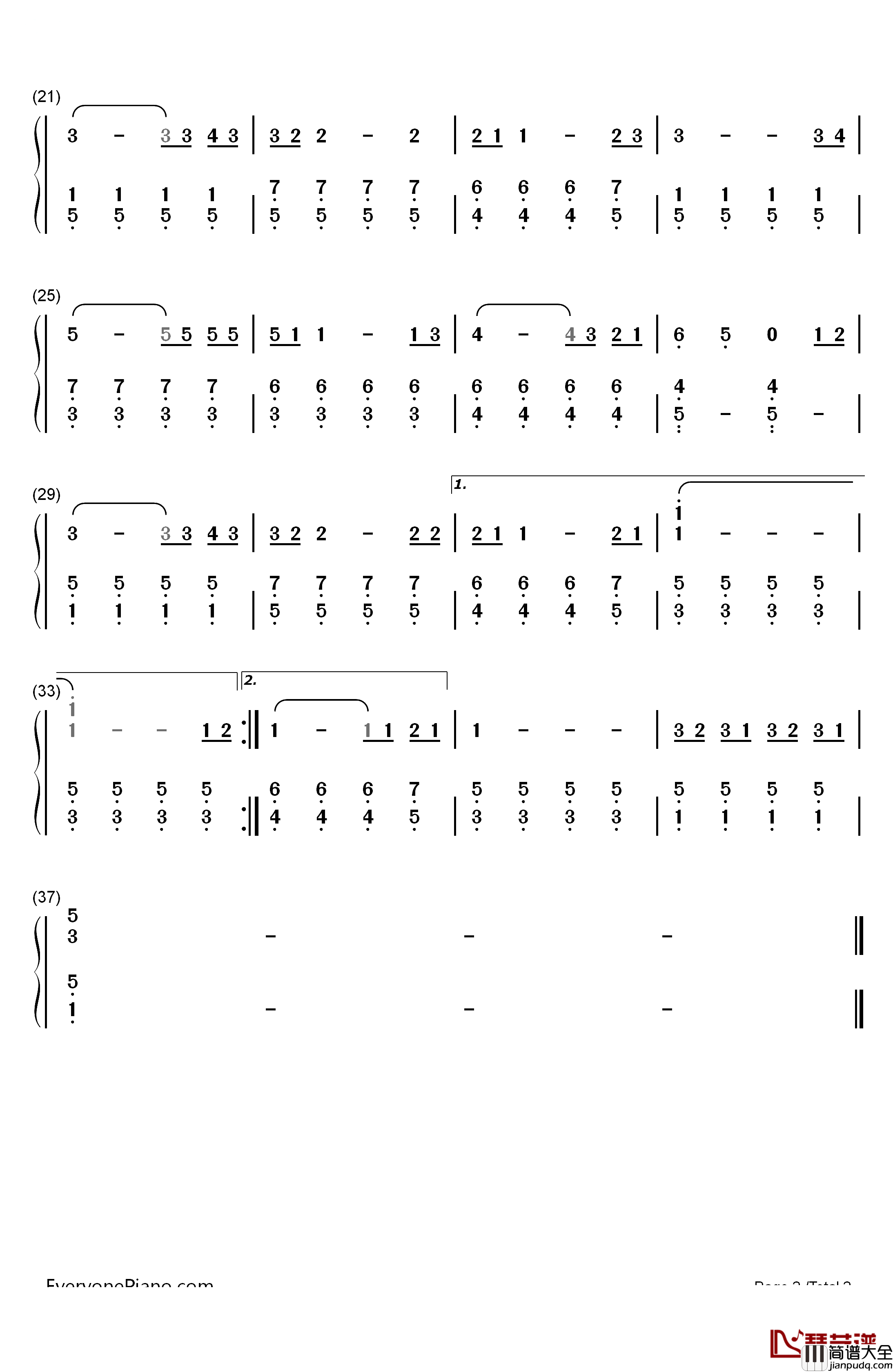 The_Rose钢琴简谱_数字双手_Bette_Midler