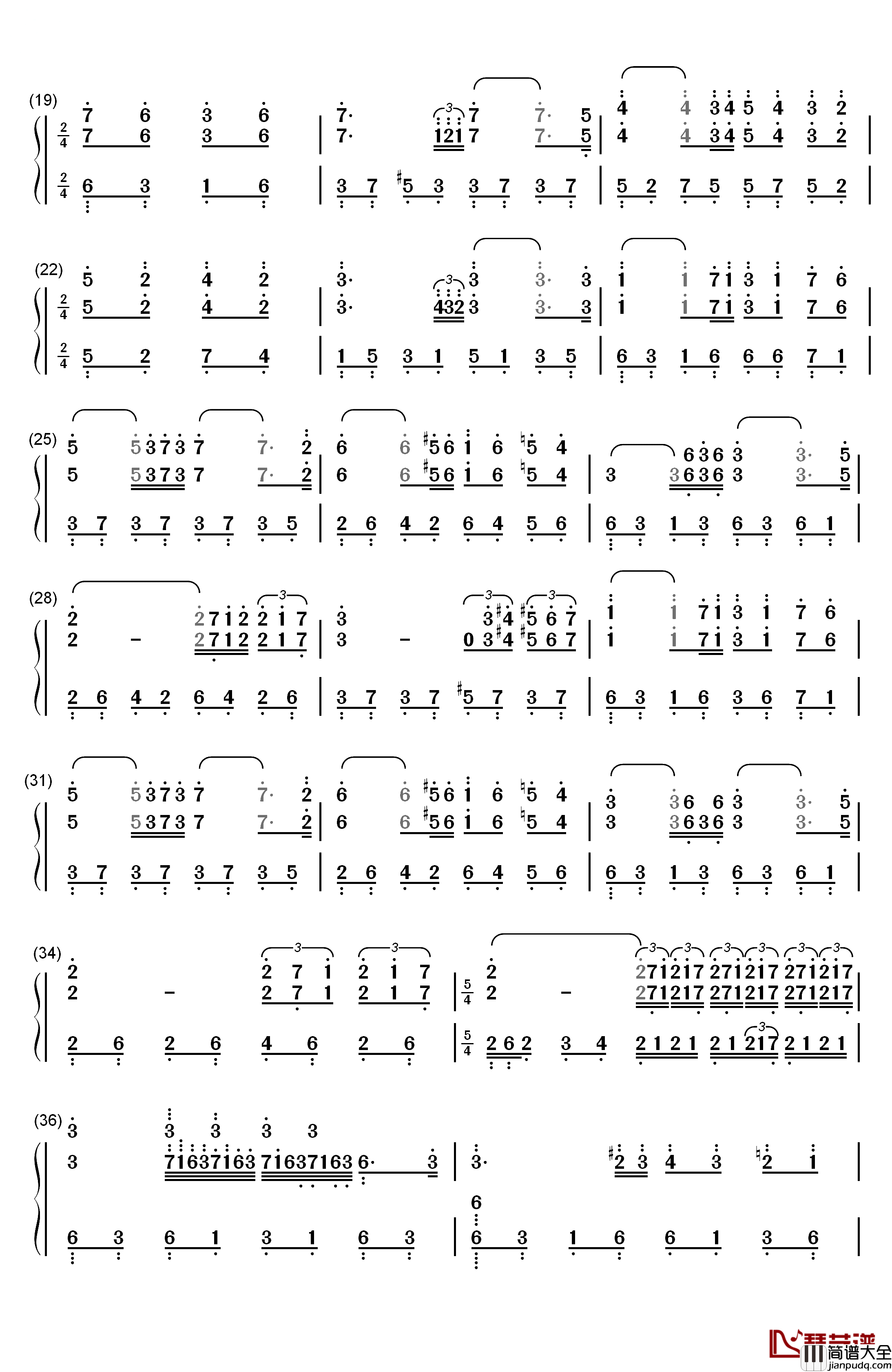 爱的协奏曲钢琴简谱_数字双手_理查德.克莱德曼