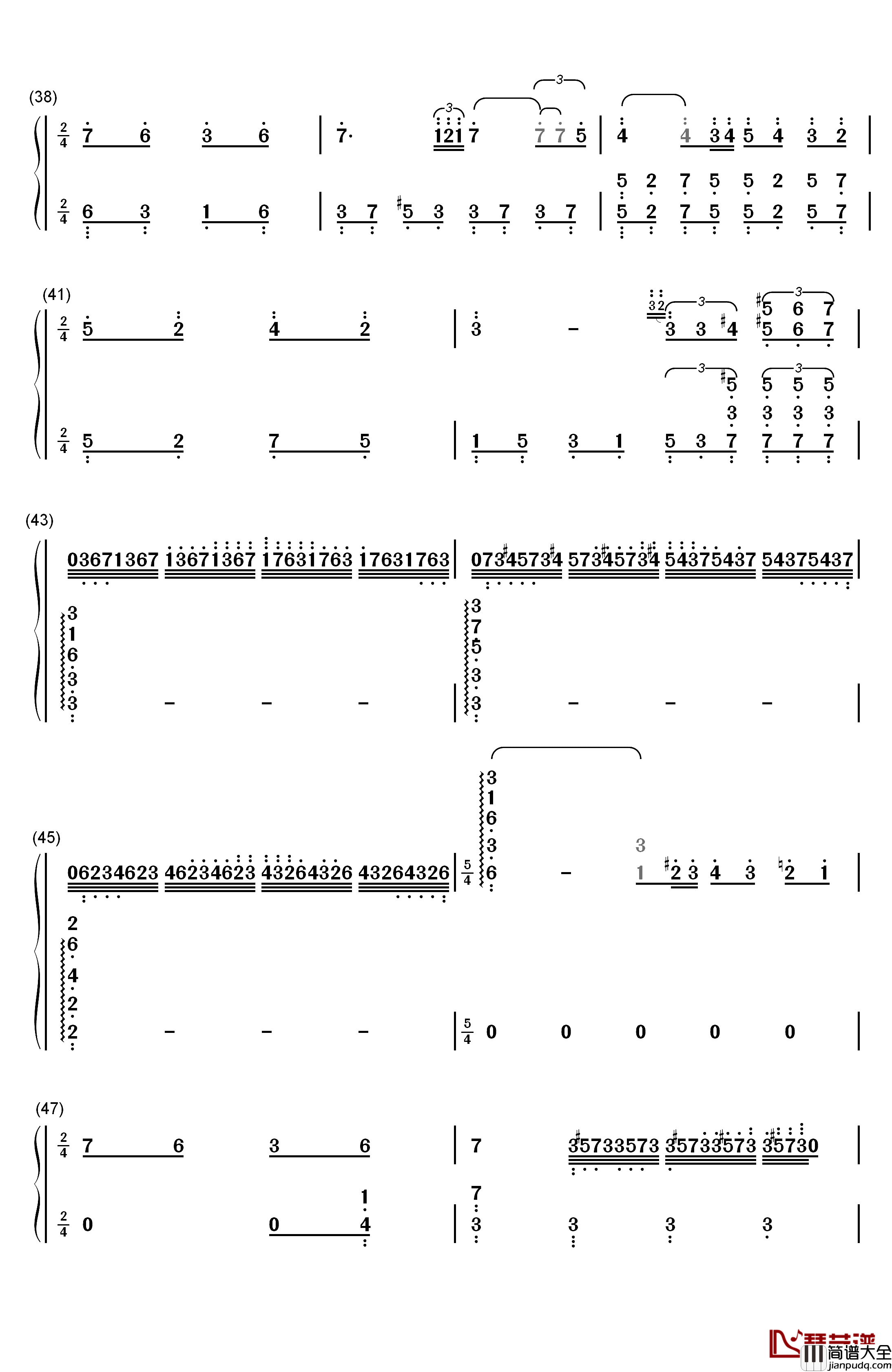 爱的协奏曲钢琴简谱_数字双手_理查德.克莱德曼