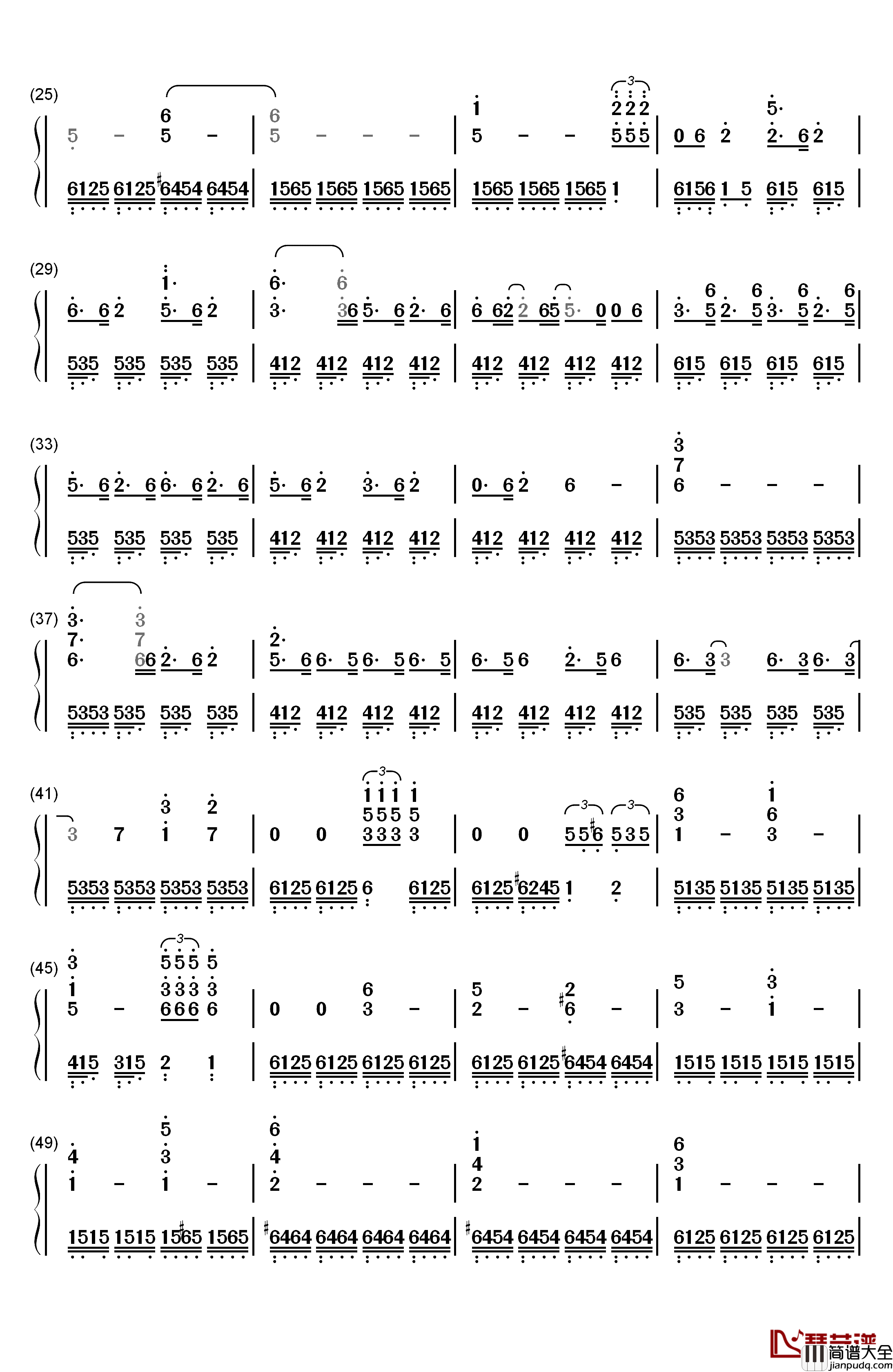 御神体へ再び钢琴简谱_数字双手_RADWIMPS