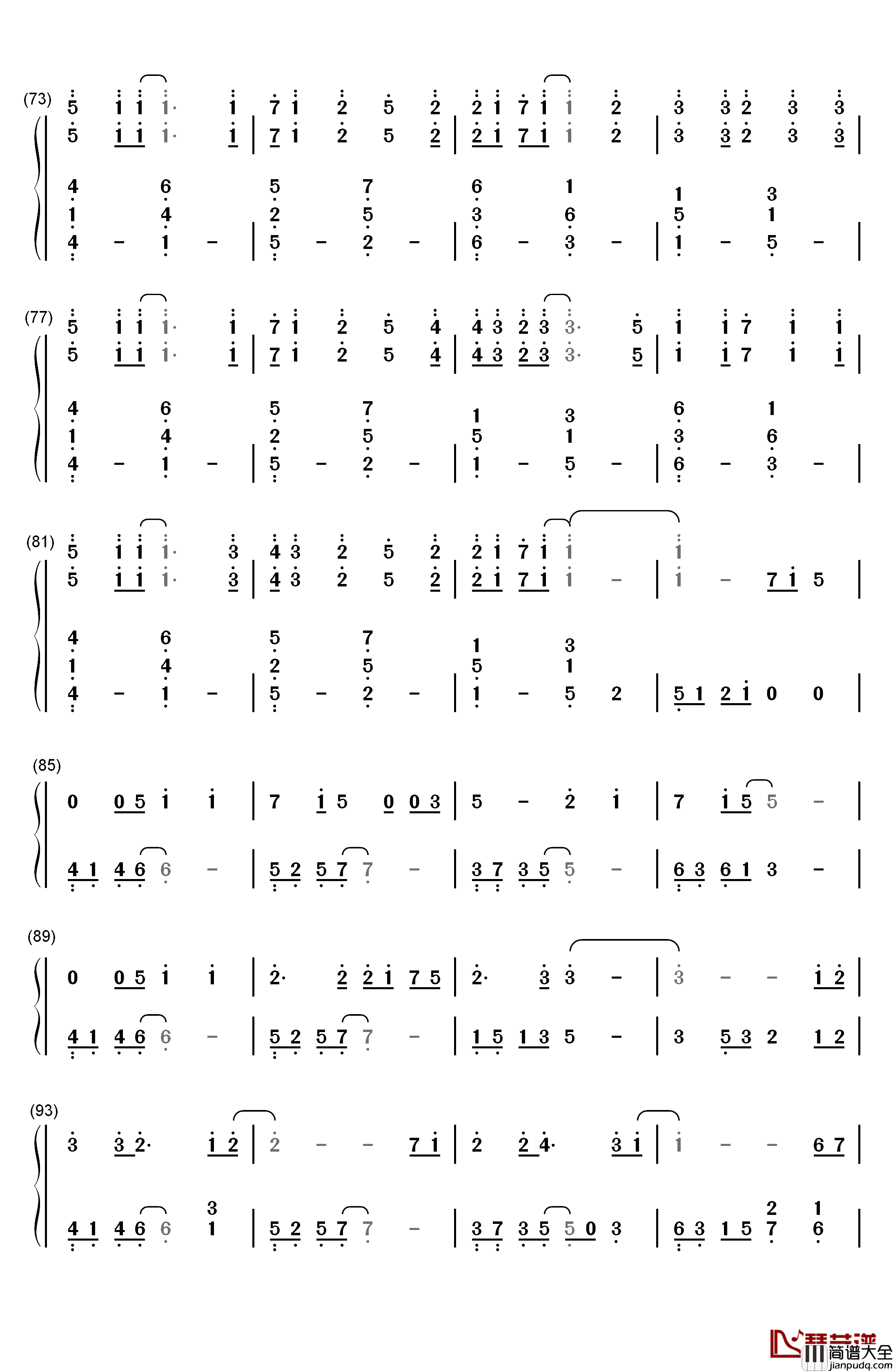 Letter_song钢琴简谱_数字双手_Doriko