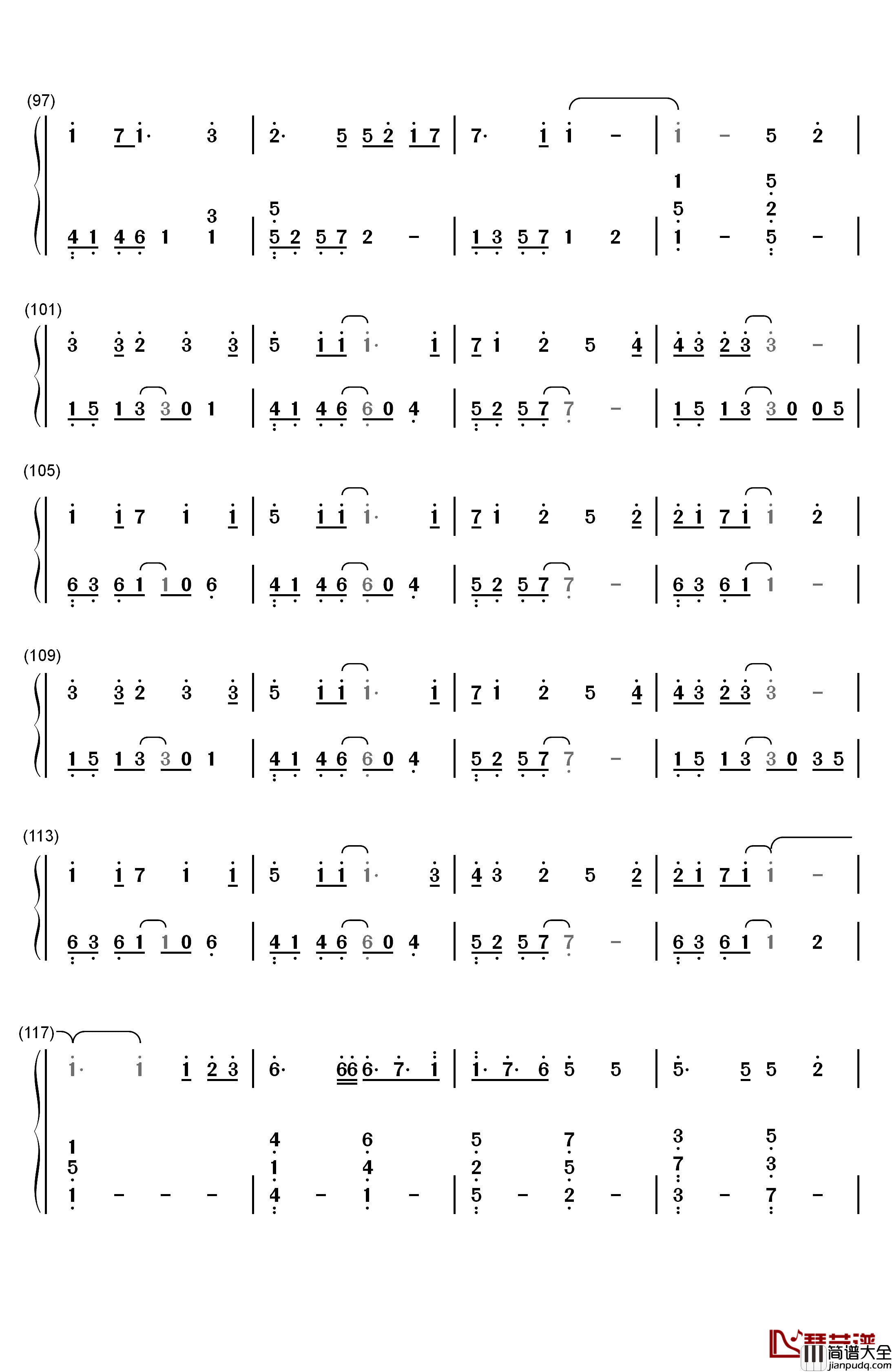 Letter_song钢琴简谱_数字双手_Doriko