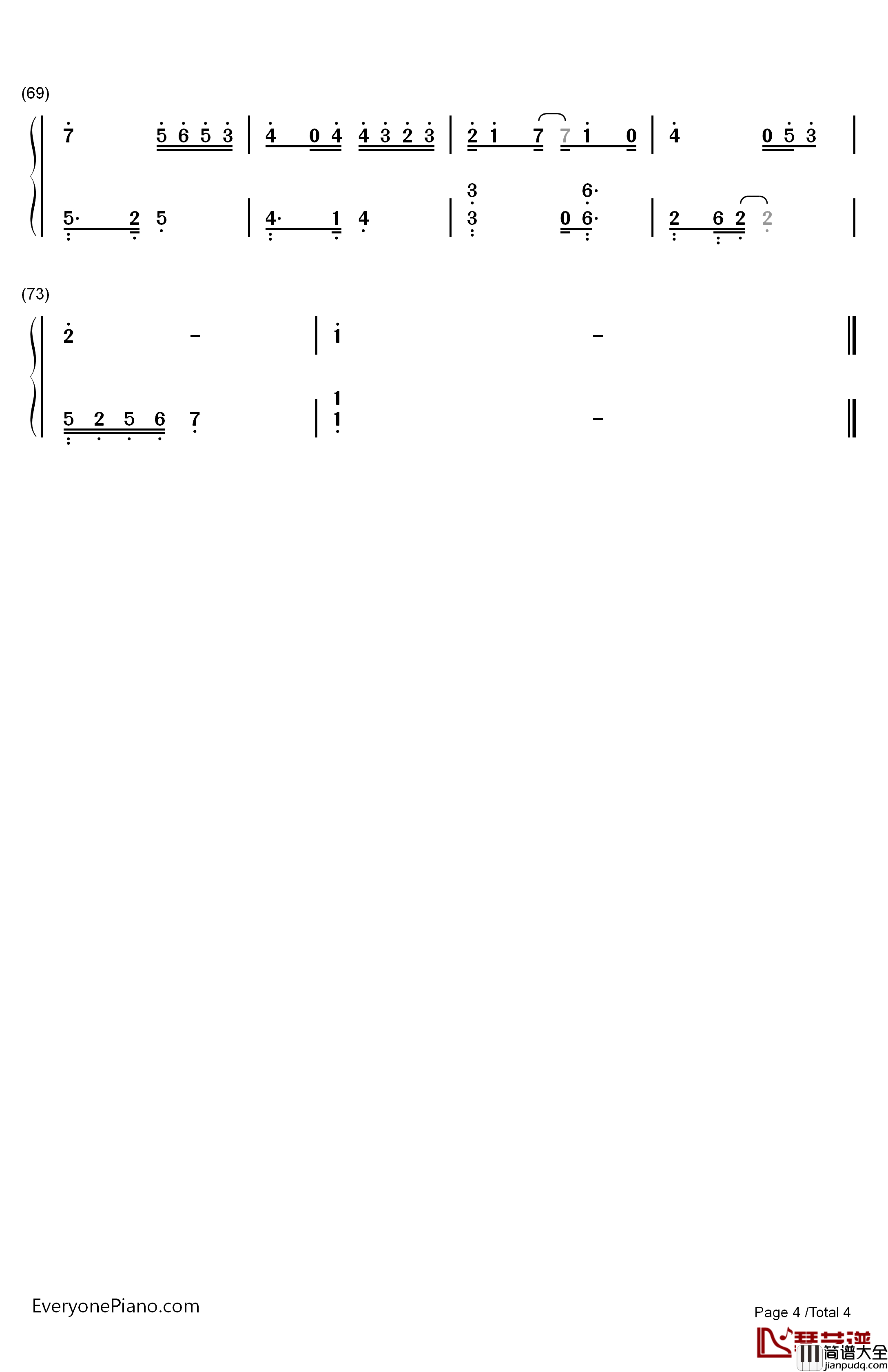 回忆那么伤钢琴简谱_数字双手_孙子涵