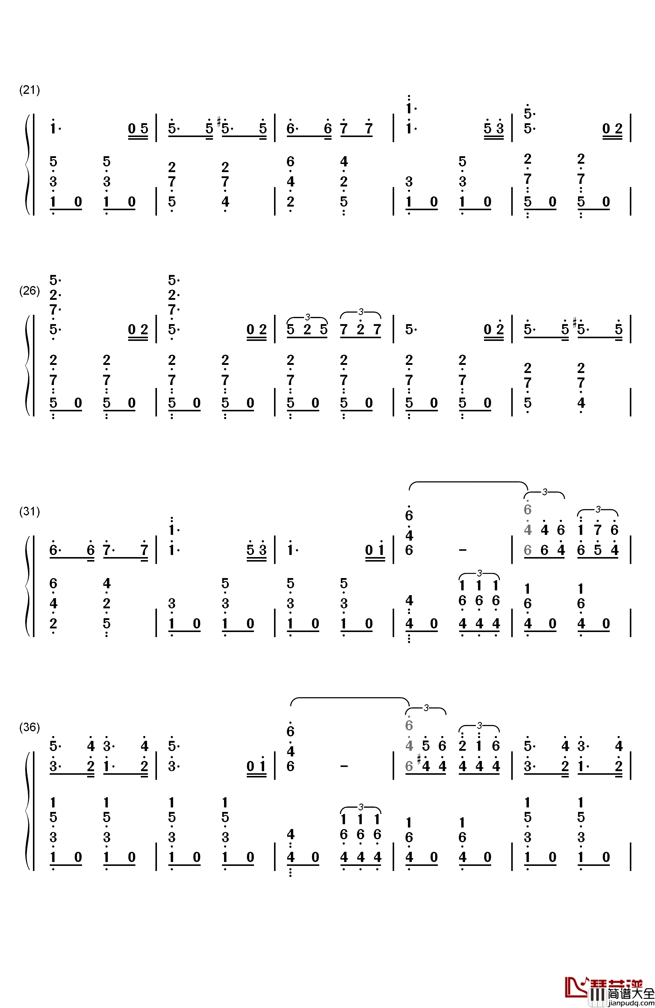 巴登威勒进行曲钢琴简谱_数字双手_Georg_Fürst