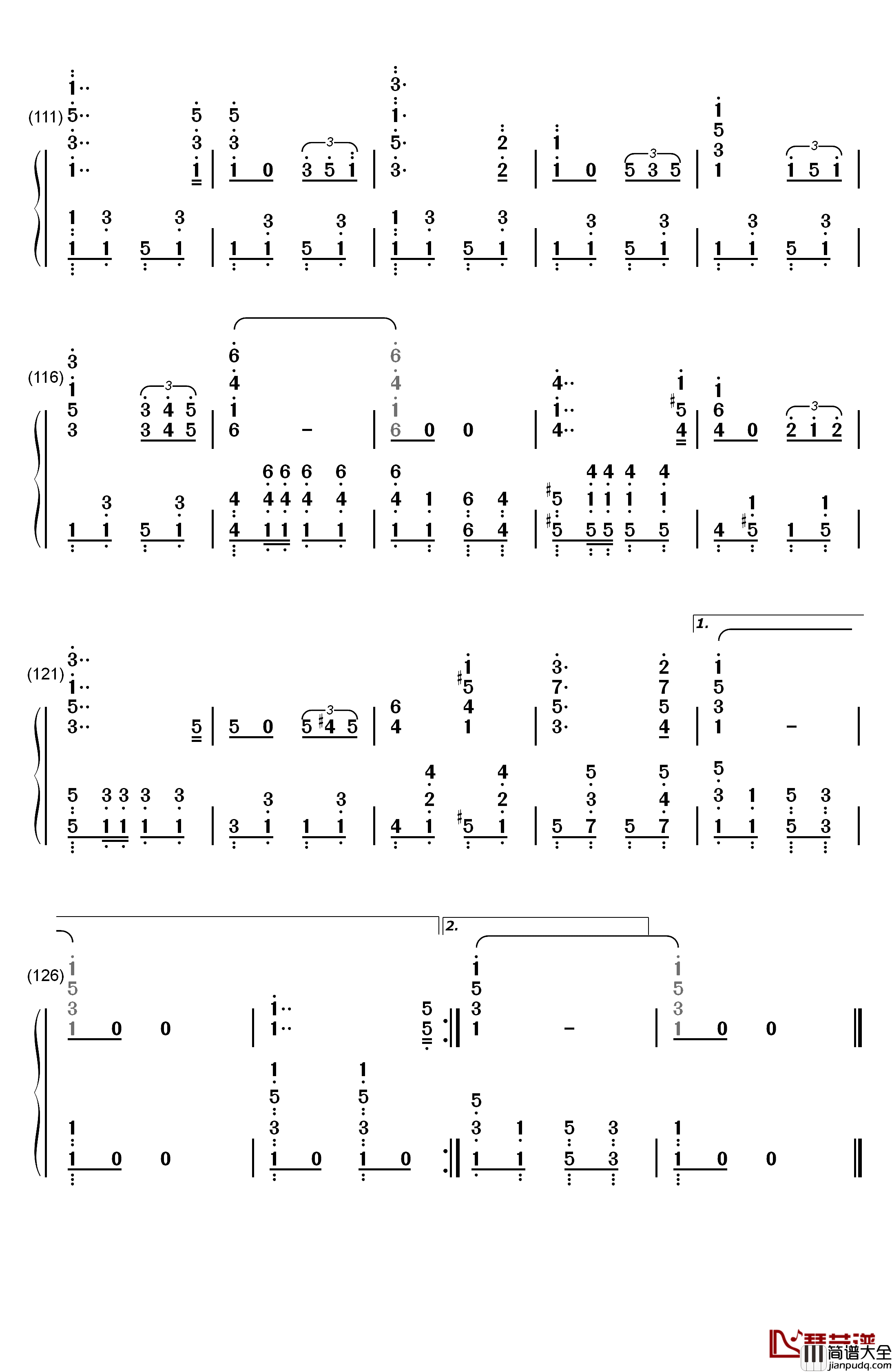 巴登威勒进行曲钢琴简谱_数字双手_Georg_Fürst