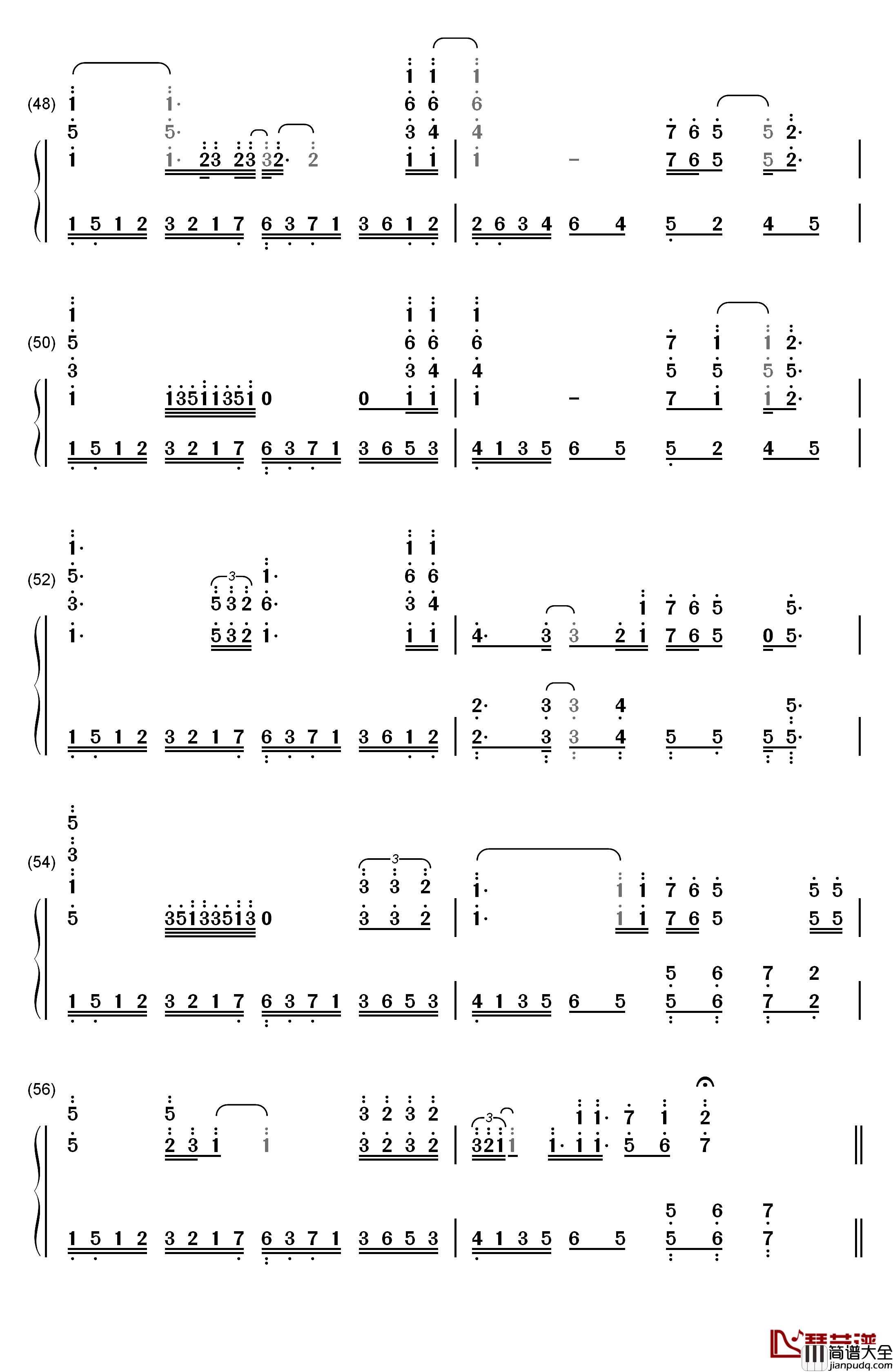 I_will_always_love_you钢琴简谱_数字双手_惠特妮·休斯顿__Whitney_Houston