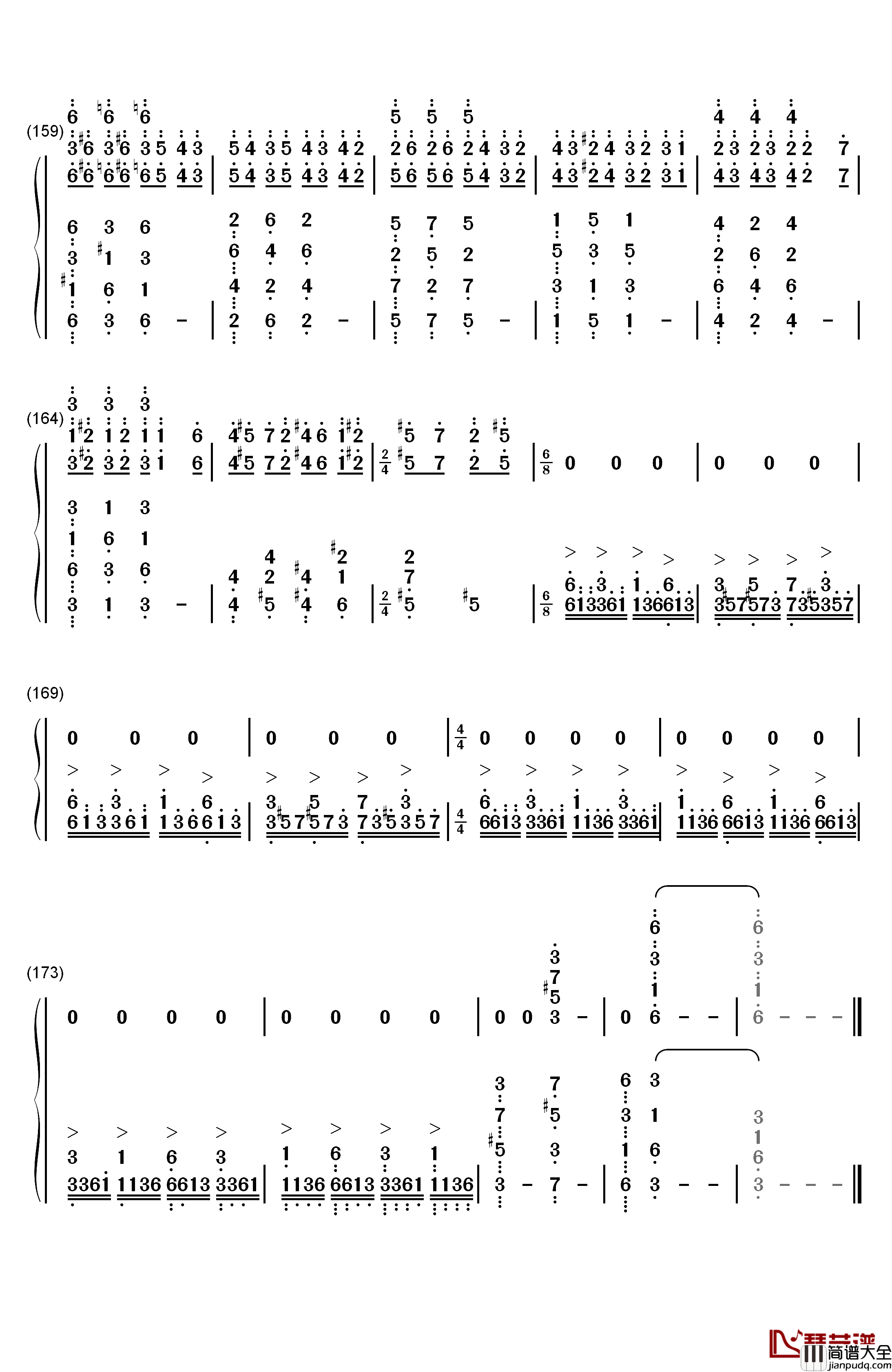 帕格尼尼飞絮曲钢琴简谱_数字双手_马克西姆