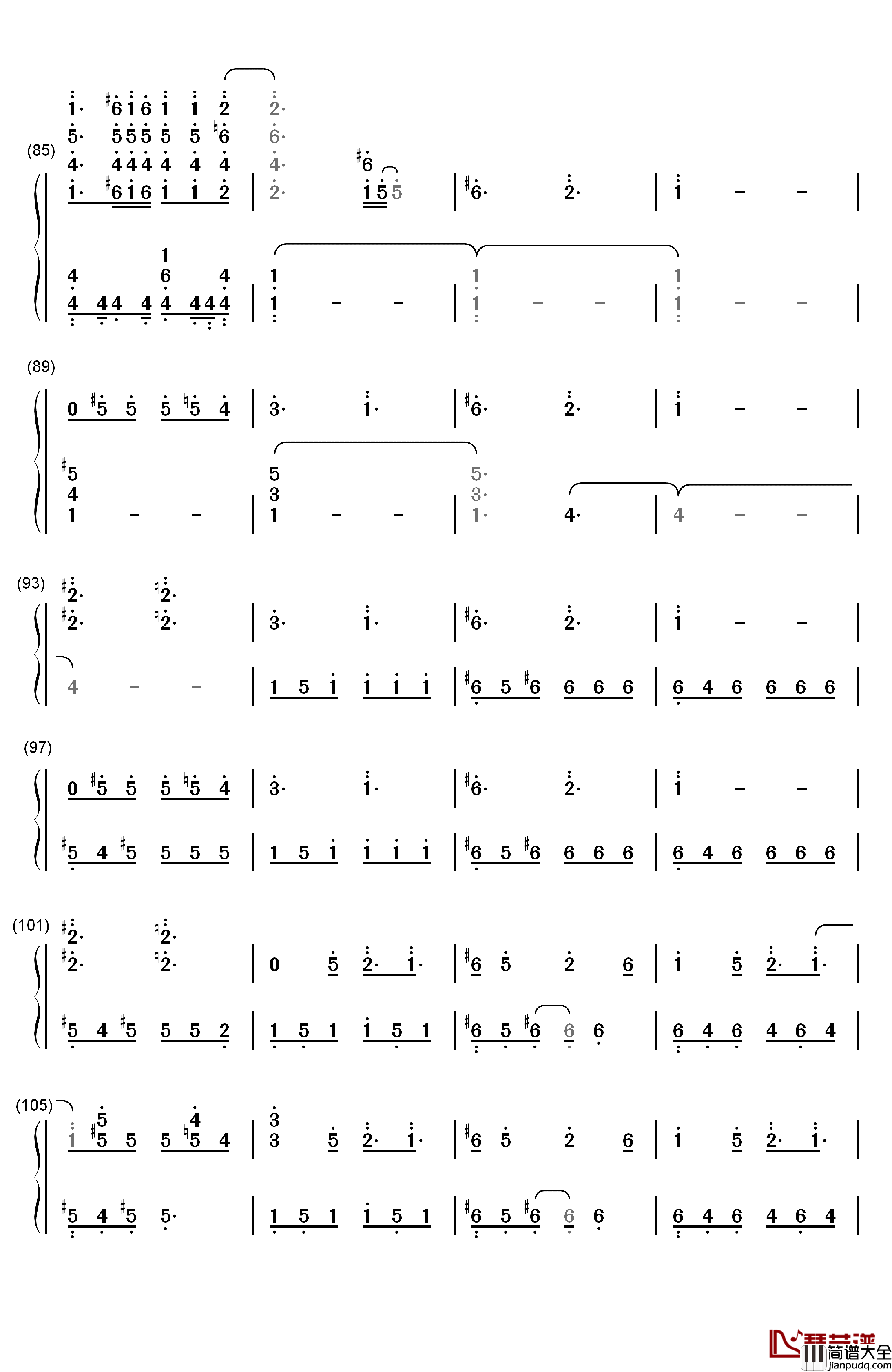 Let_Me_Go钢琴简谱_数字双手_Avril_Lavigne