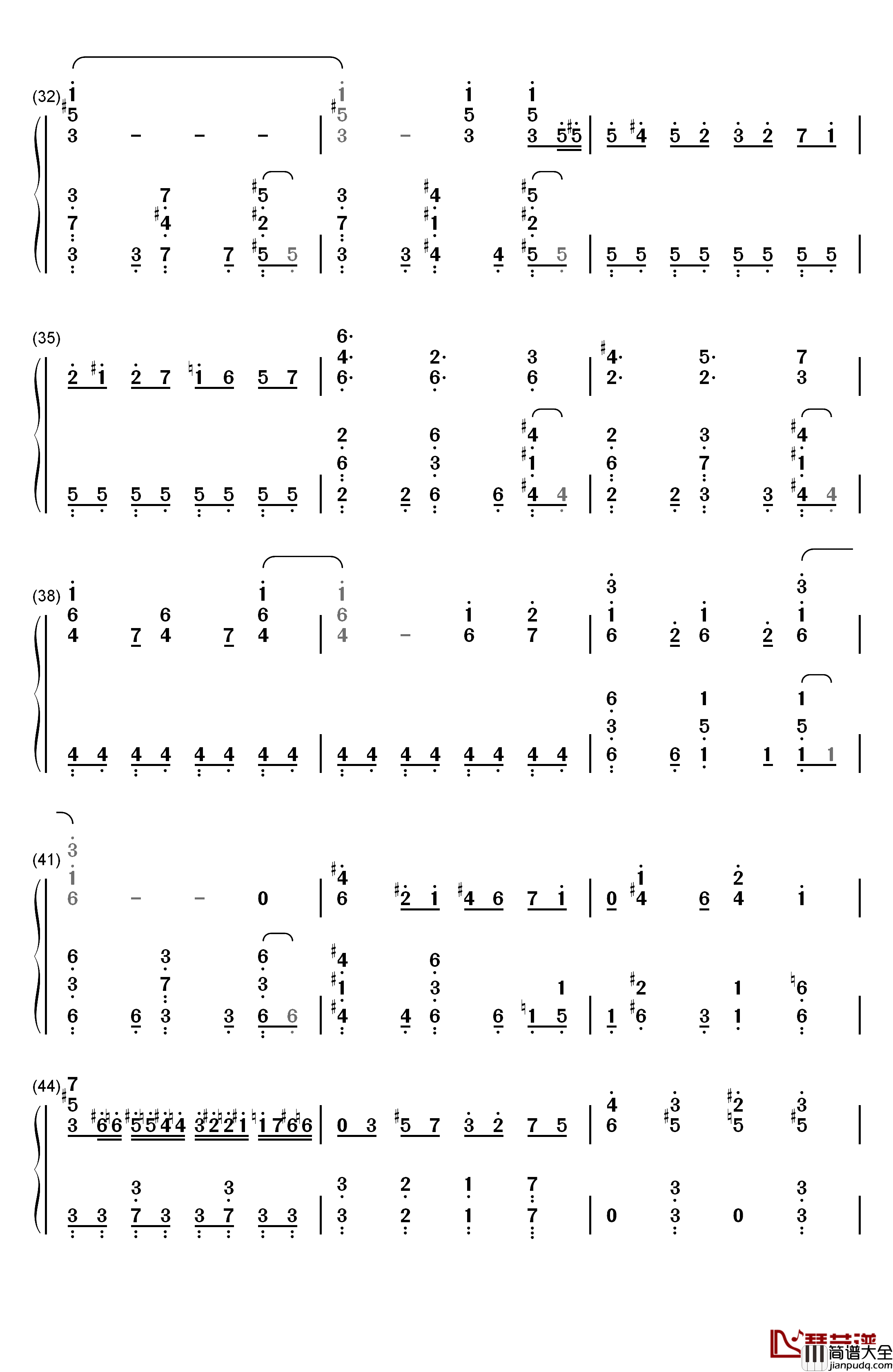 ビッグブリッヂの死闘钢琴简谱_数字双手_植松伸夫