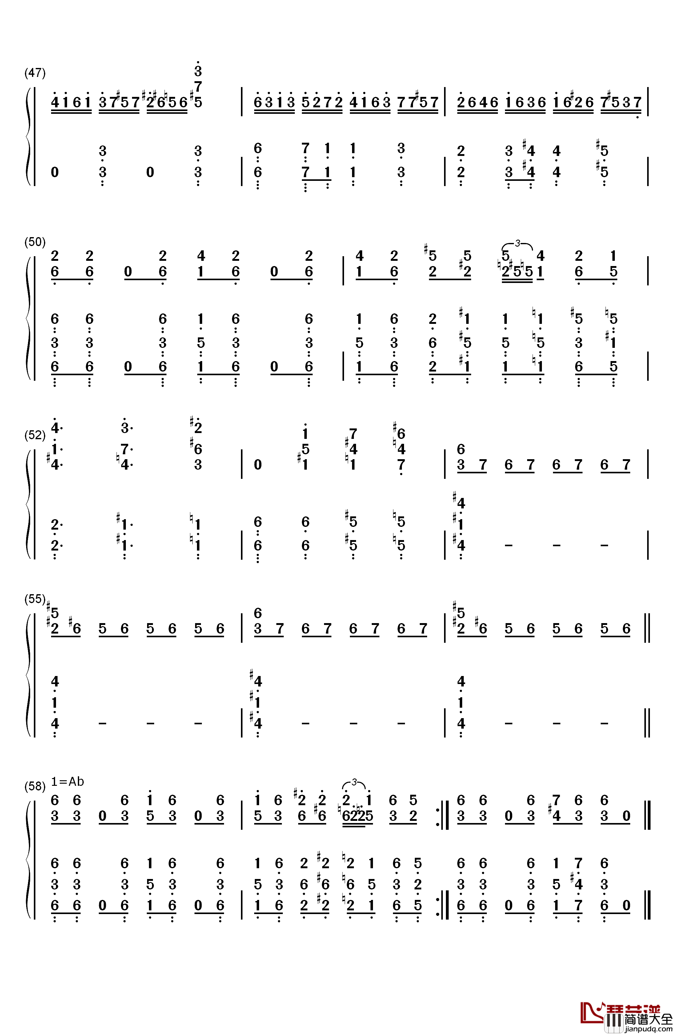 ビッグブリッヂの死闘钢琴简谱_数字双手_植松伸夫