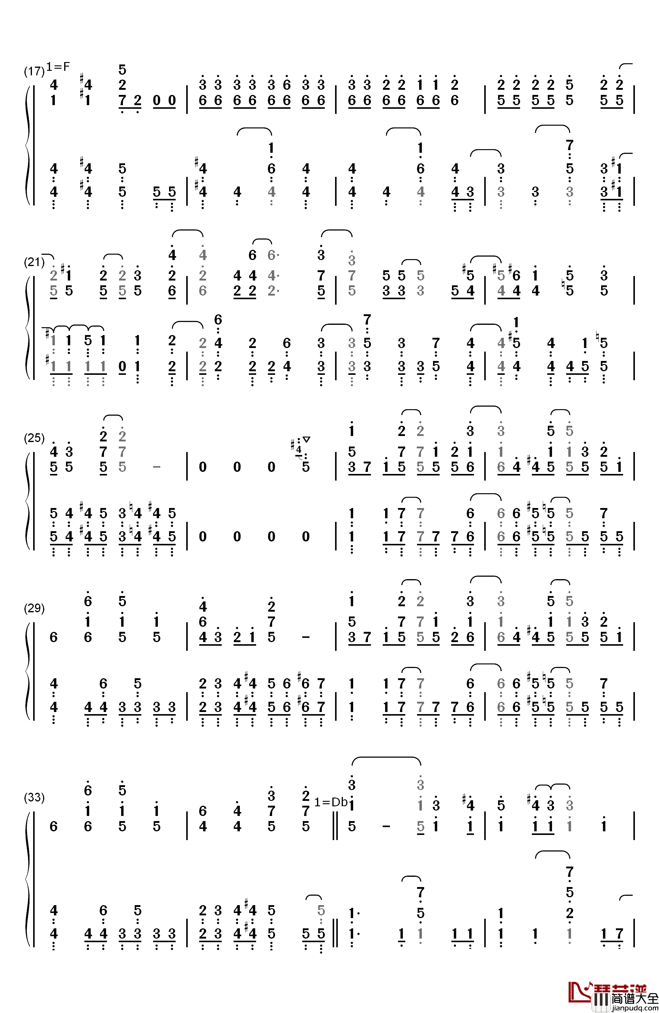 ようこそジャパリパークへ钢琴简谱_数字双手_动物Biscuits×PPP