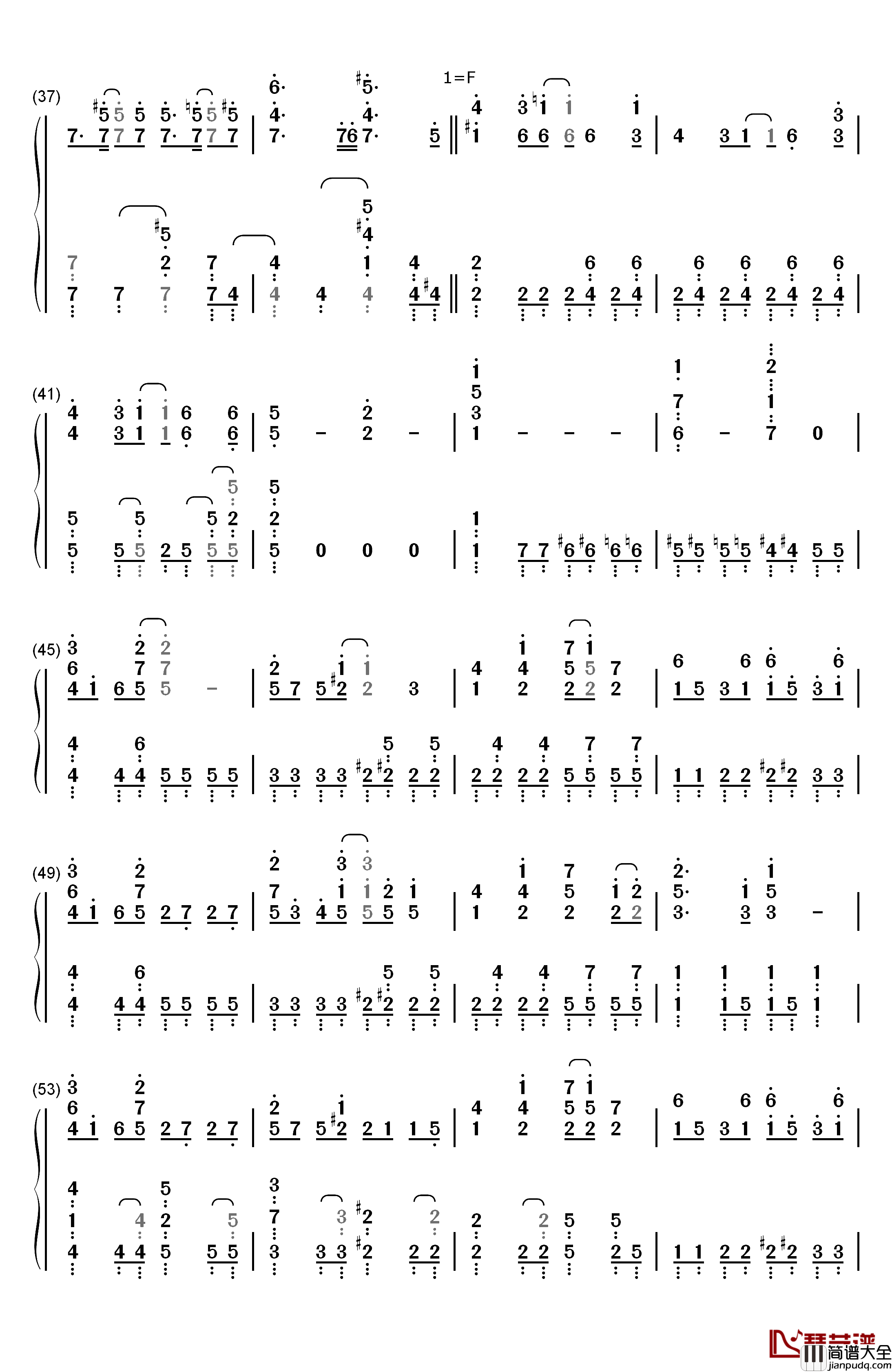 ようこそジャパリパークへ钢琴简谱_数字双手_动物Biscuits×PPP