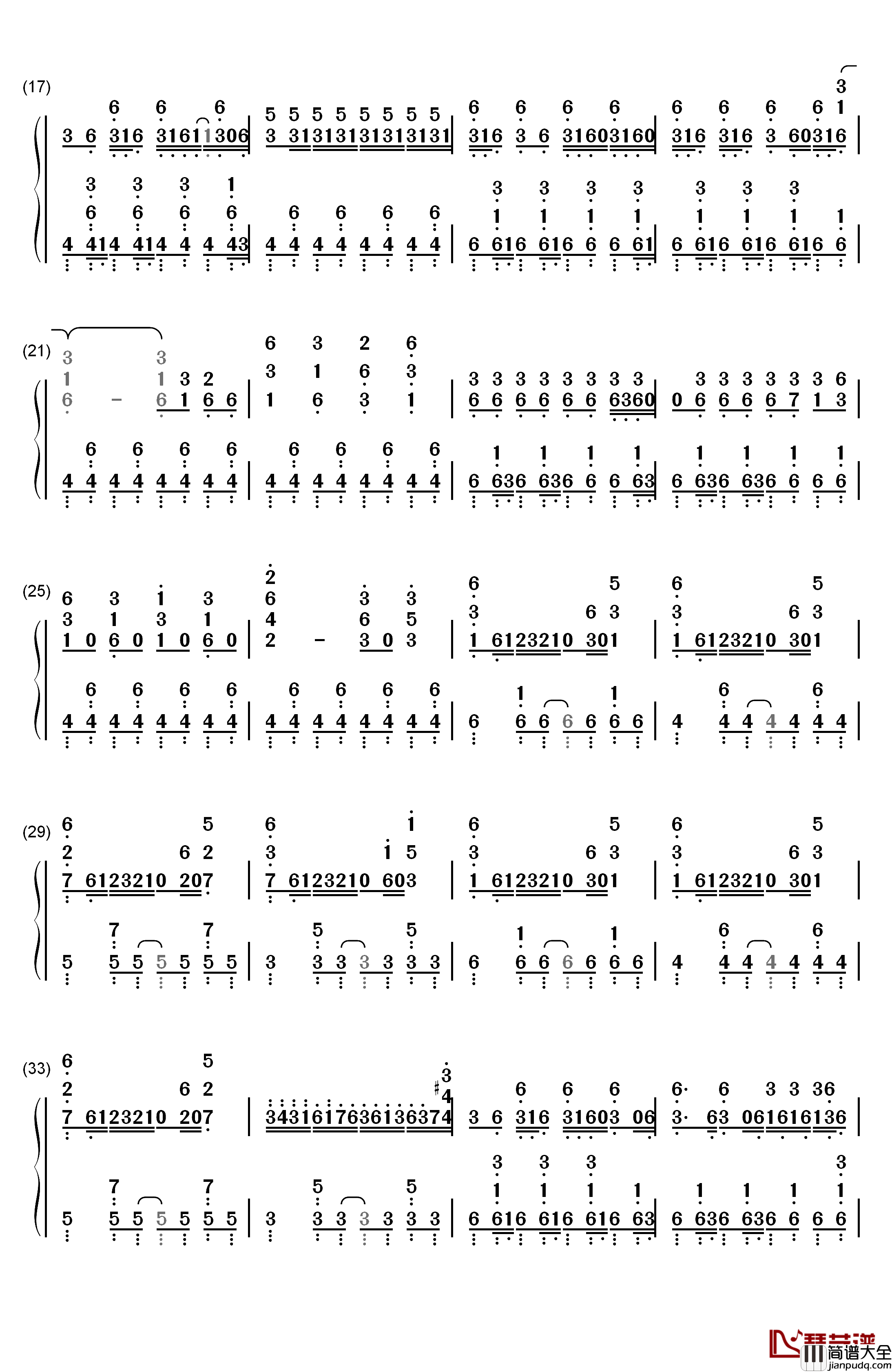 _裏表ラバーズ_（内外情人）钢琴简谱_数字双手_初音ミク__初音未来